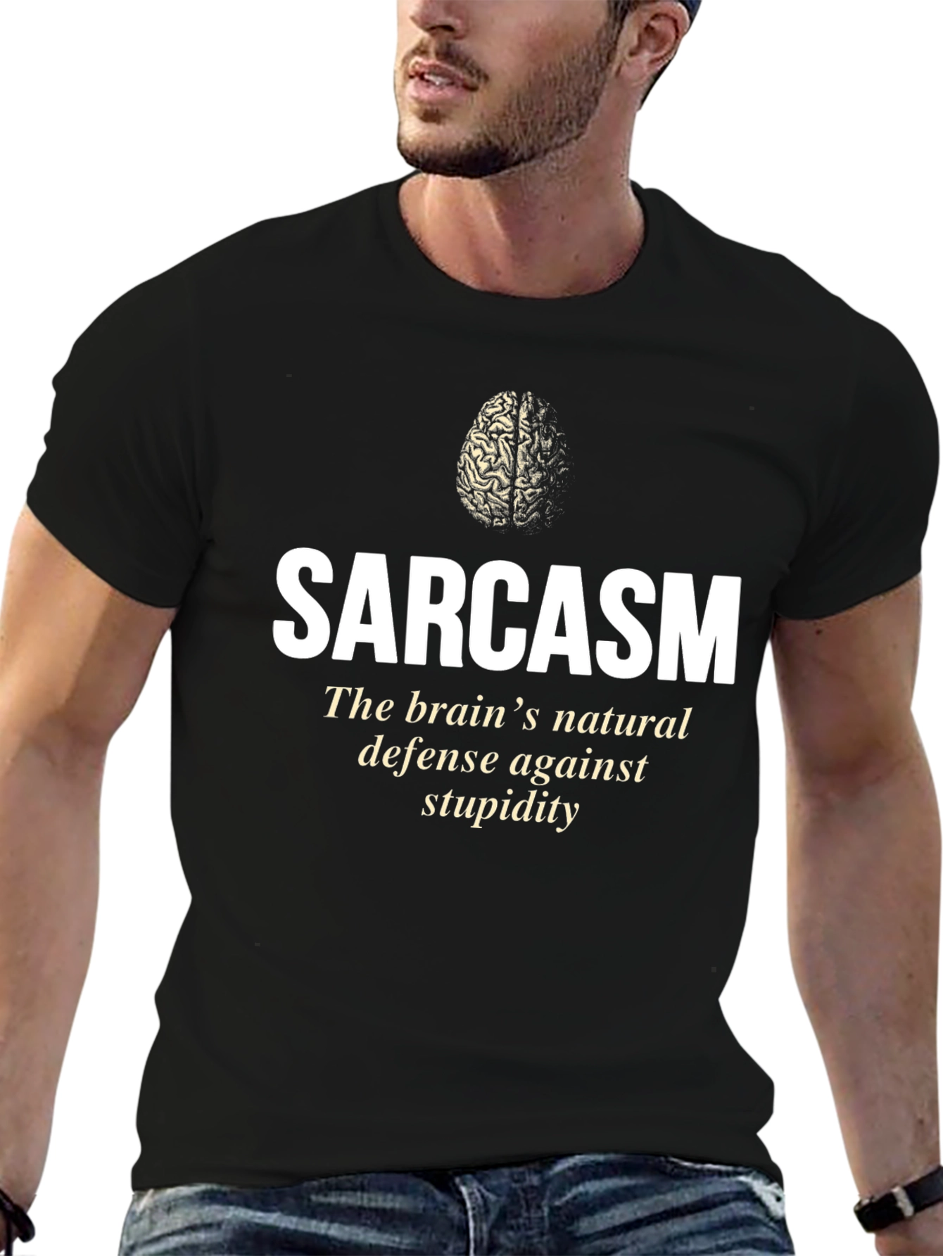 Sarcasm Brain Defense Graphic T-Shirt