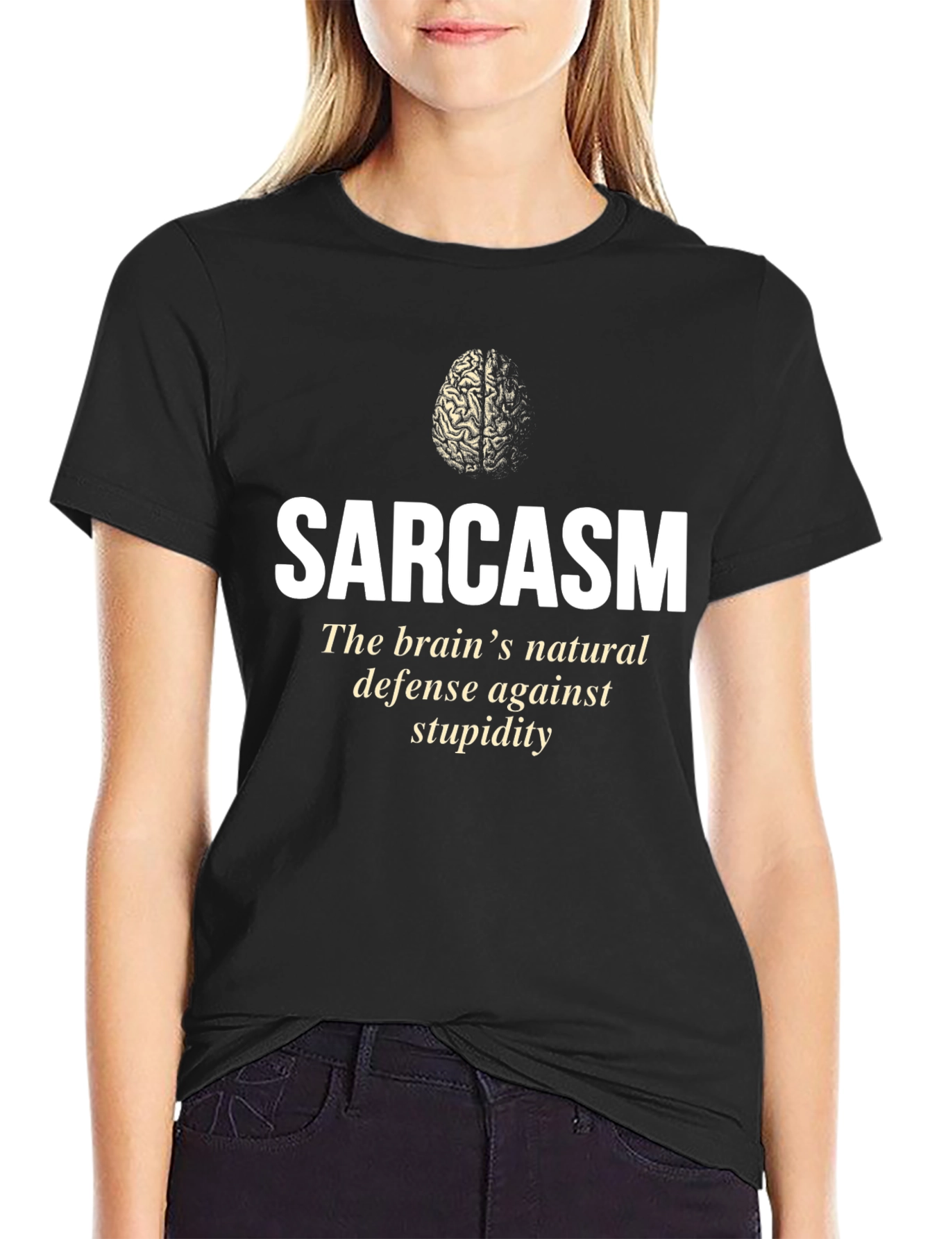 Sarcasm Brain Defense Graphic T-Shirt