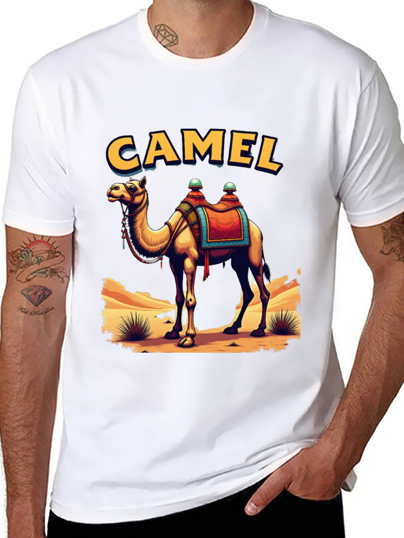 Camel Graphic Tee - Desert Adventure T-Shirt