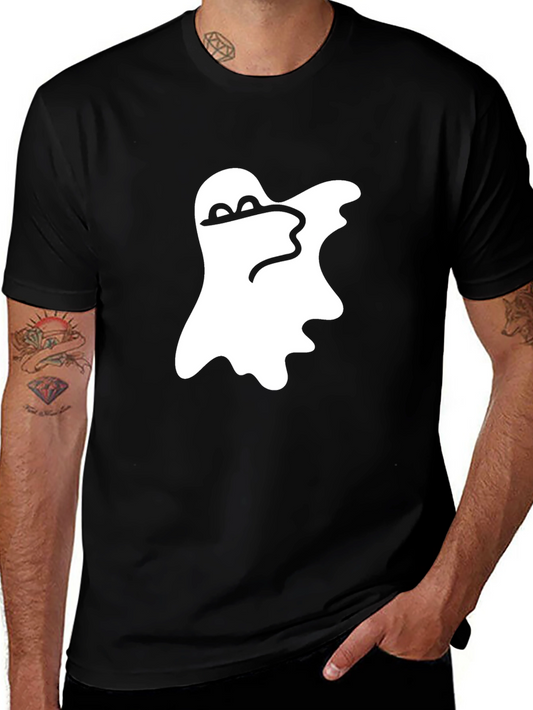 Cool Ghost Graphic Tee - Black Cotton Shirt