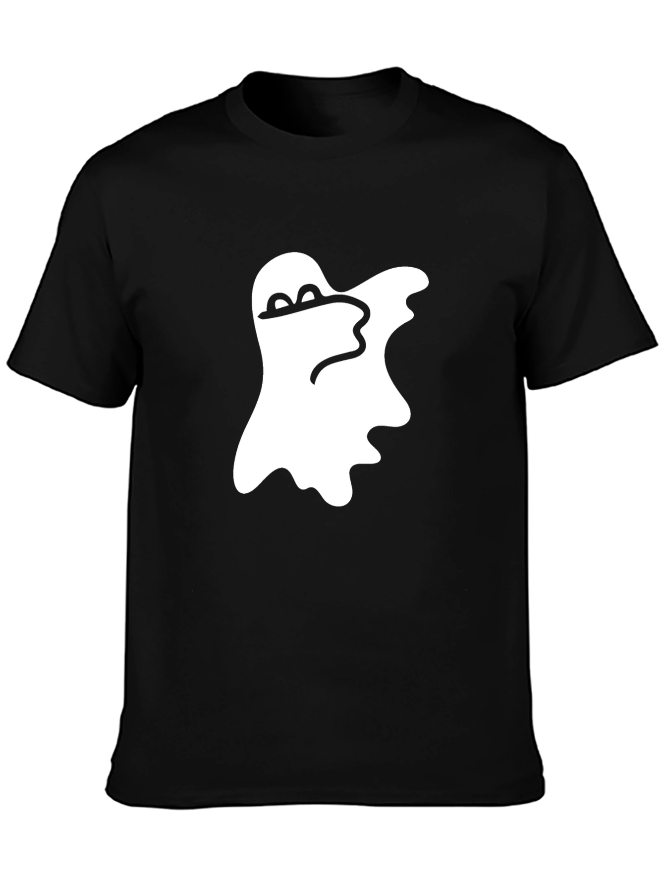 Cool Ghost Graphic Tee - Black Cotton Shirt