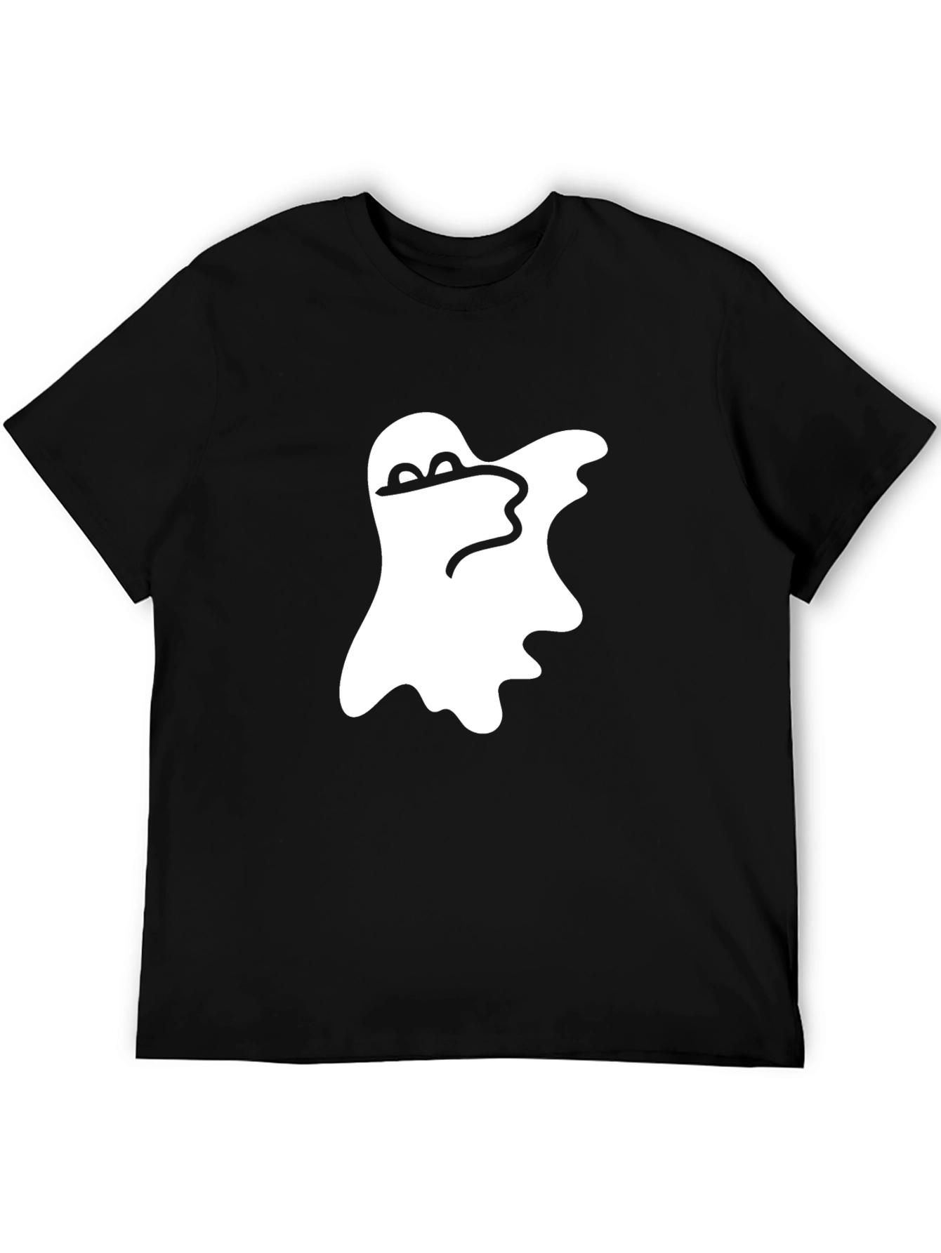 Cool Ghost Graphic Tee - Black Cotton Shirt