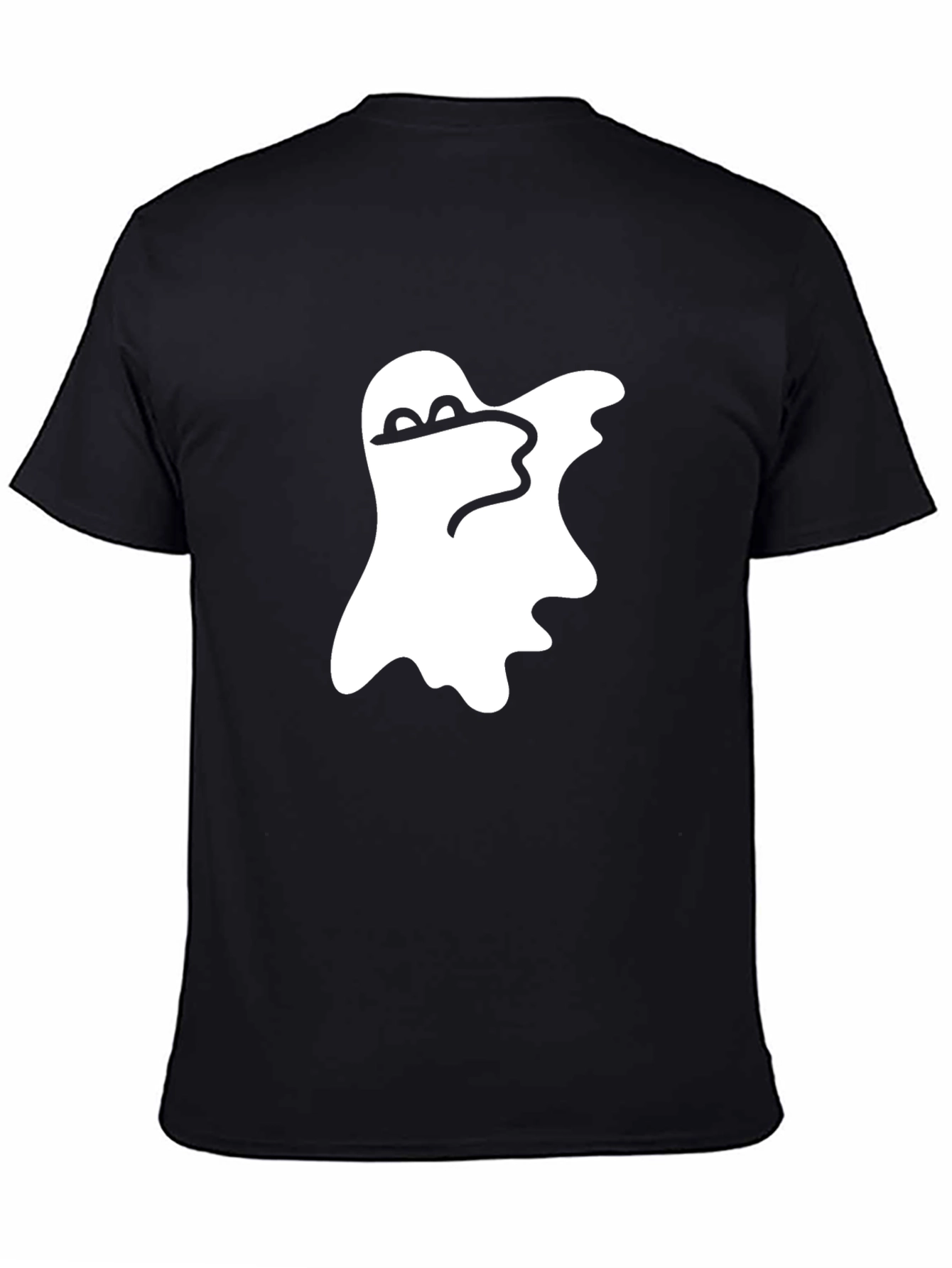 Cool Ghost Graphic Tee - Black Cotton Shirt