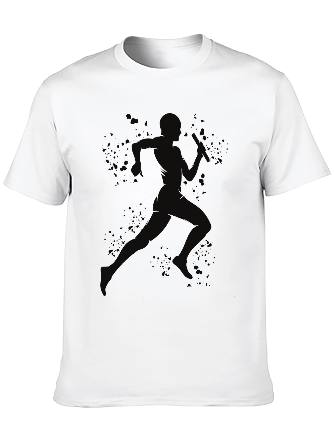 Mens Black Running Silhouette Graphic Tee