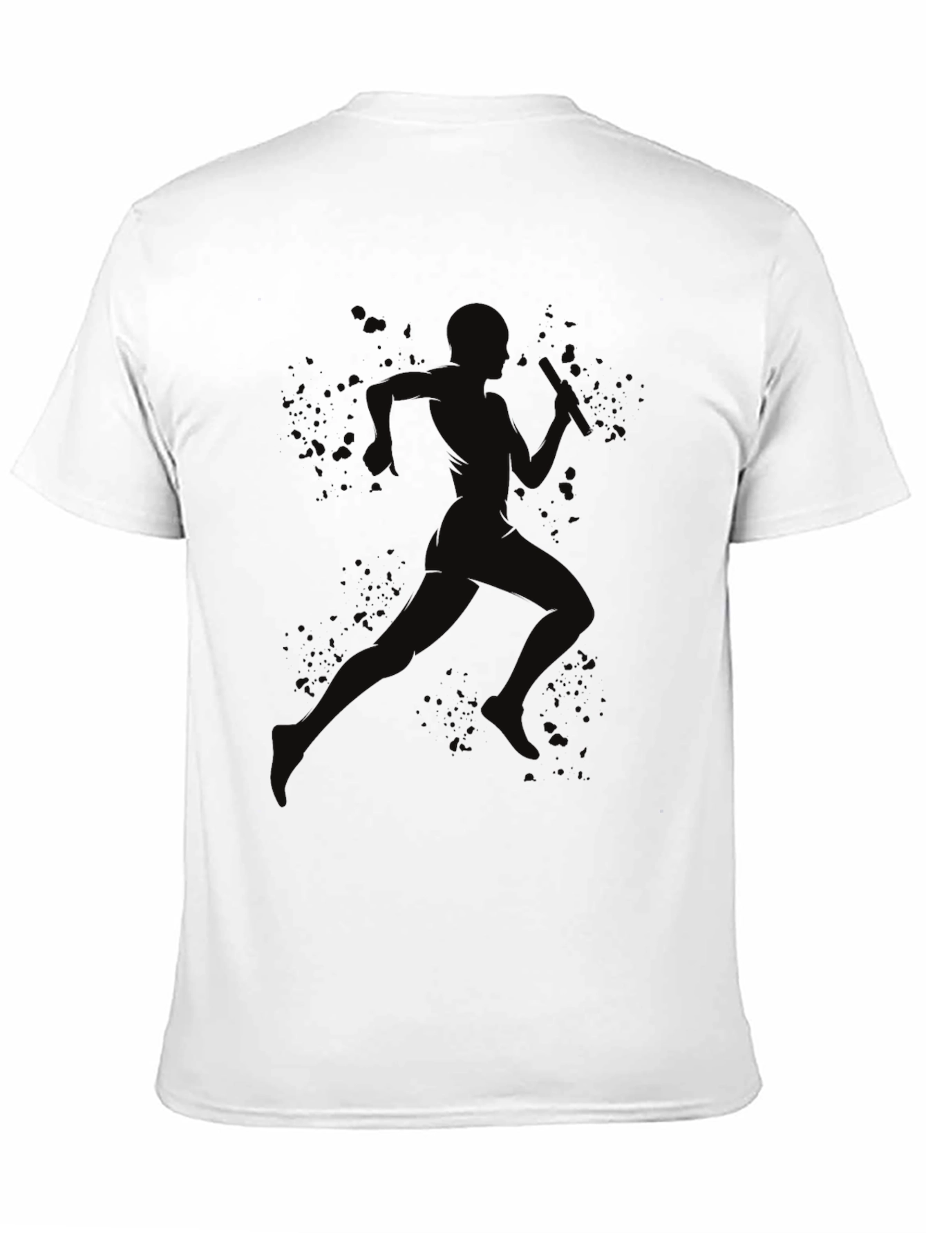 Mens Black Running Silhouette Graphic Tee