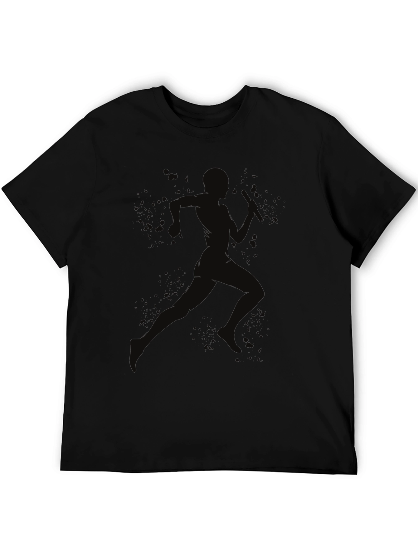Mens Black Running Silhouette Graphic Tee