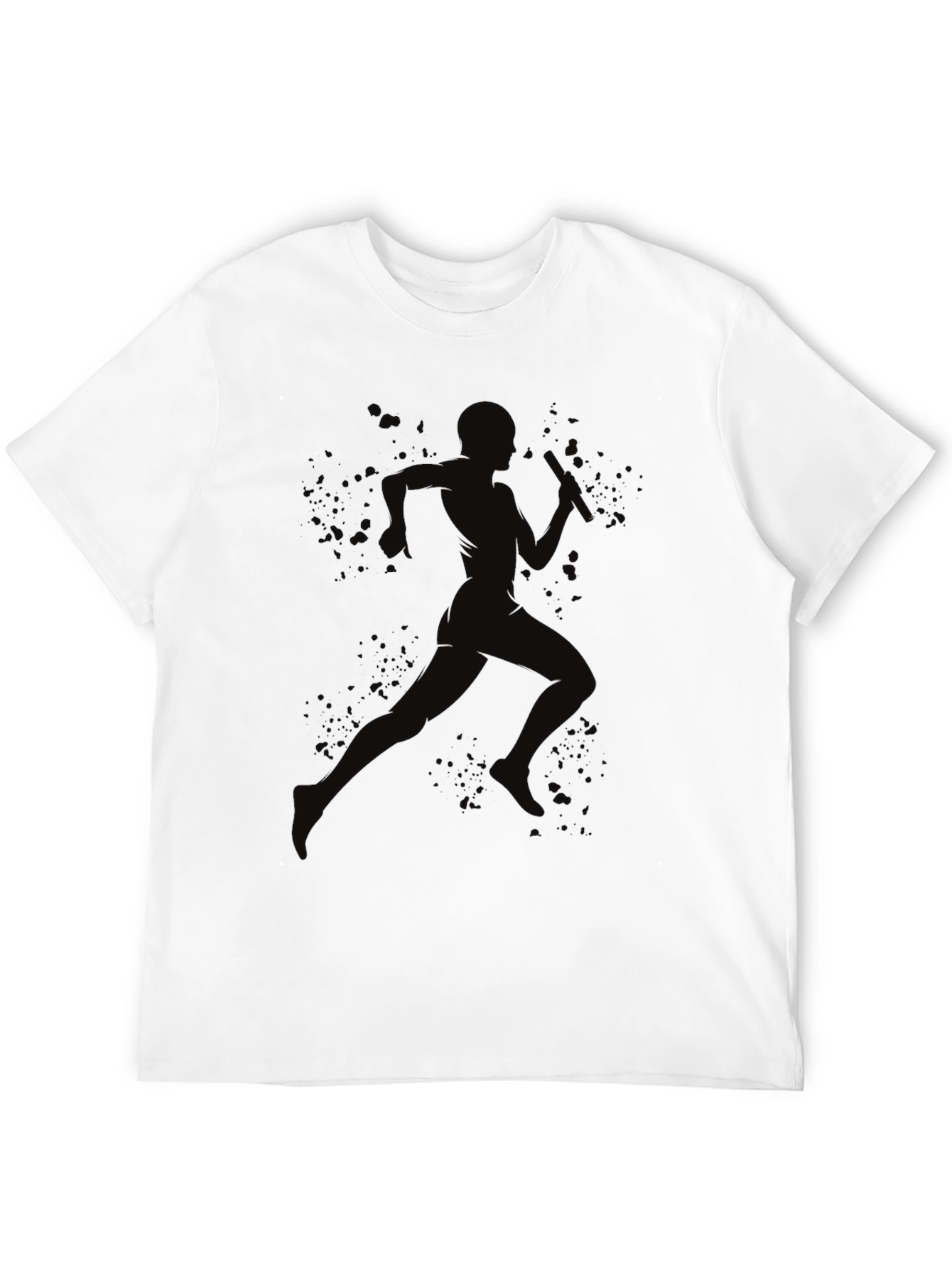 Mens Black Running Silhouette Graphic Tee
