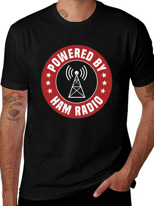 Powered by Ham Radio T-Shirt - Hobbyist Design