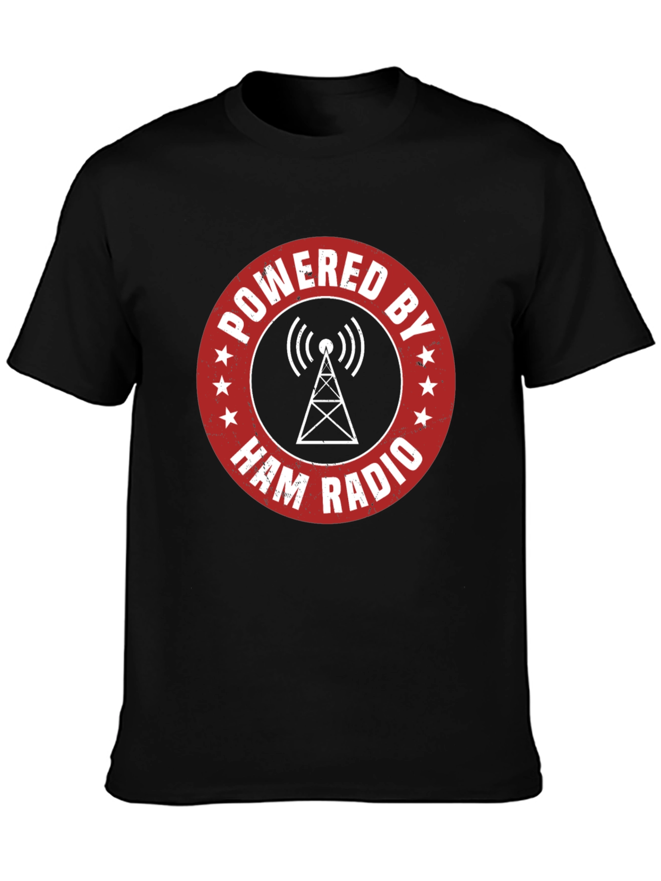 Powered by Ham Radio T-Shirt - Hobbyist Design