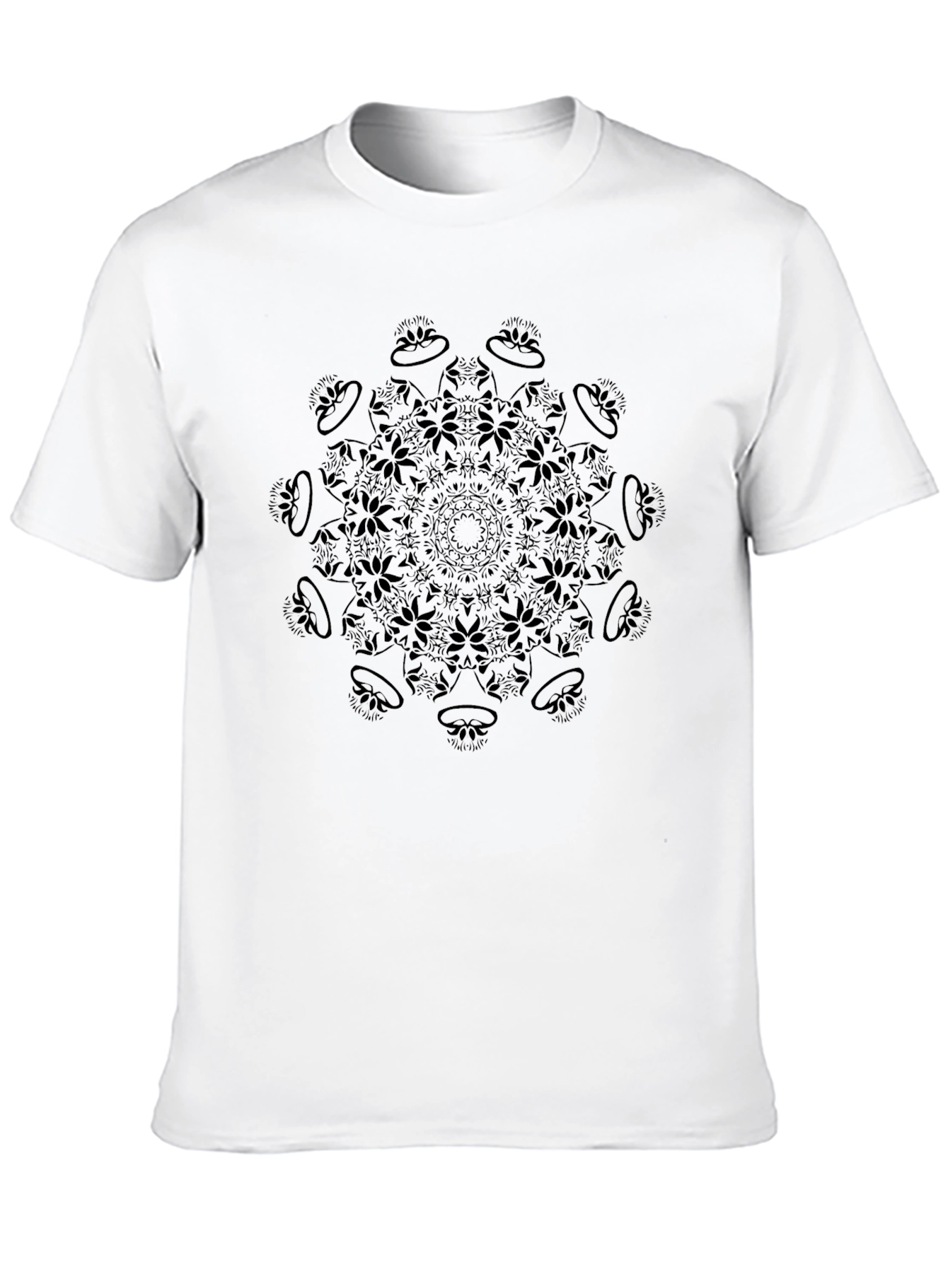 Black Mandala Graphic Tee - Casual Comfort