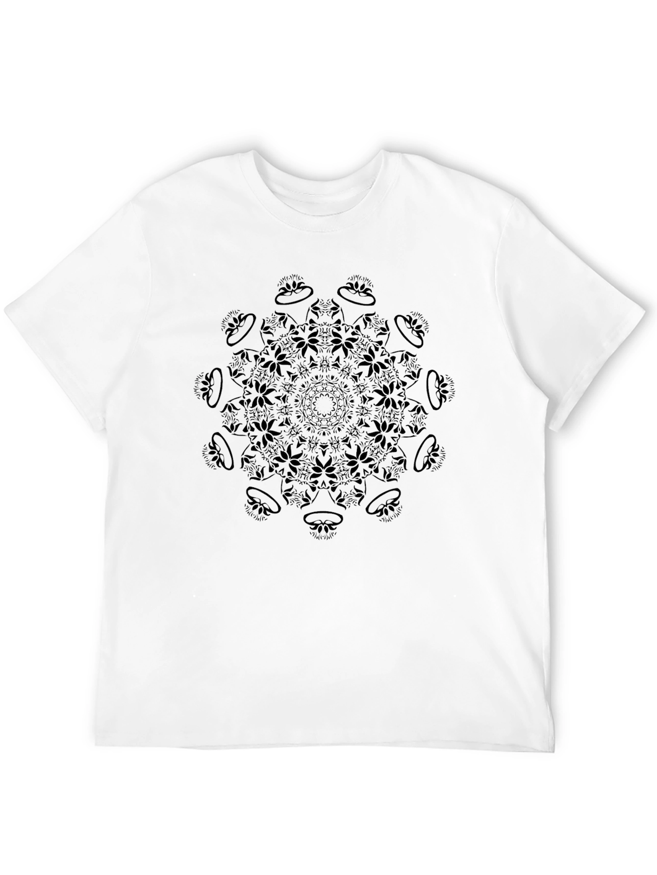 Black Mandala Graphic Tee - Casual Comfort