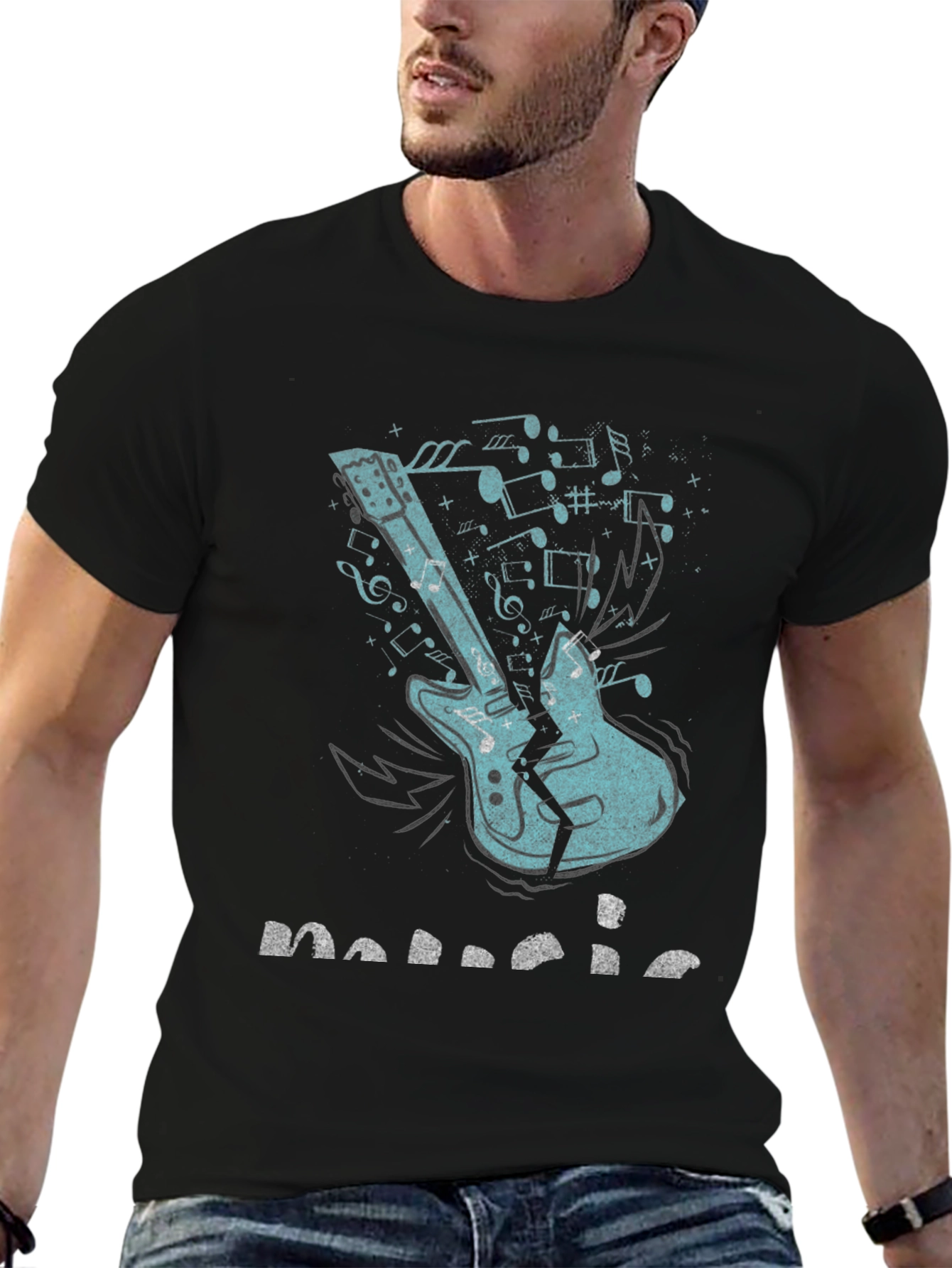 Music T-Shirt - Broken Guitar Graphic Tee