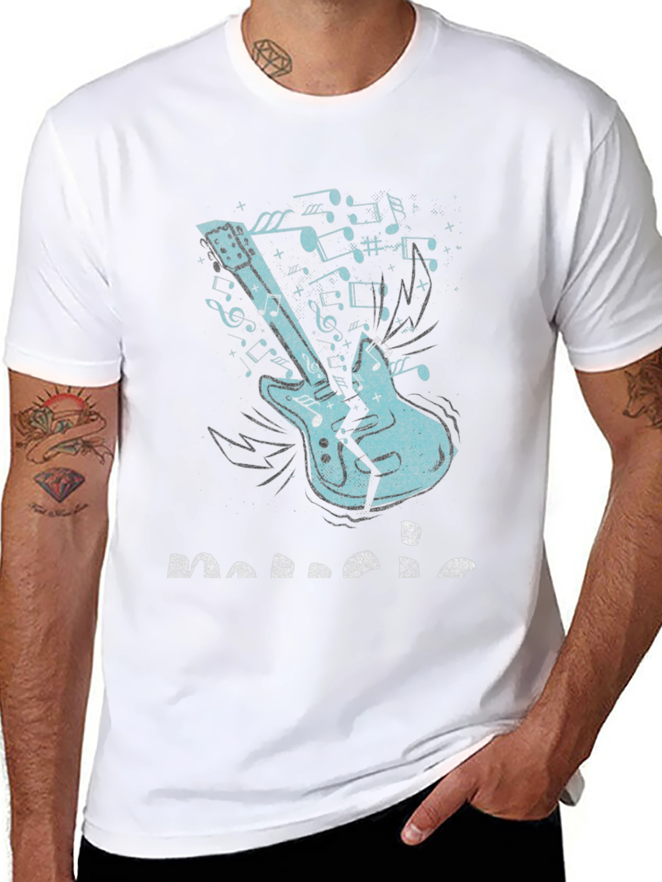 Music T-Shirt - Broken Guitar Graphic Tee