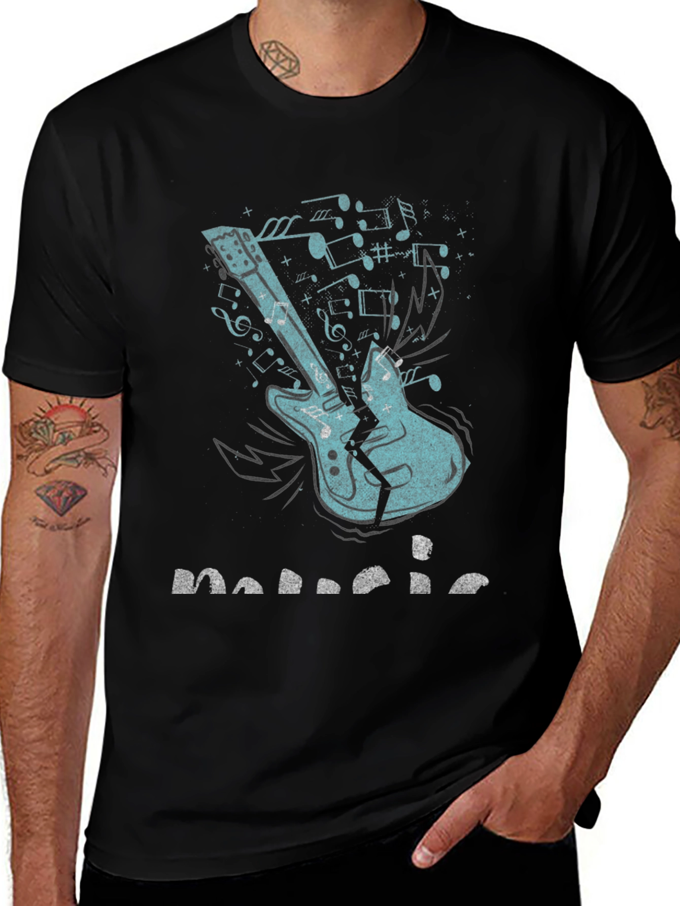 Music T-Shirt - Broken Guitar Graphic Tee