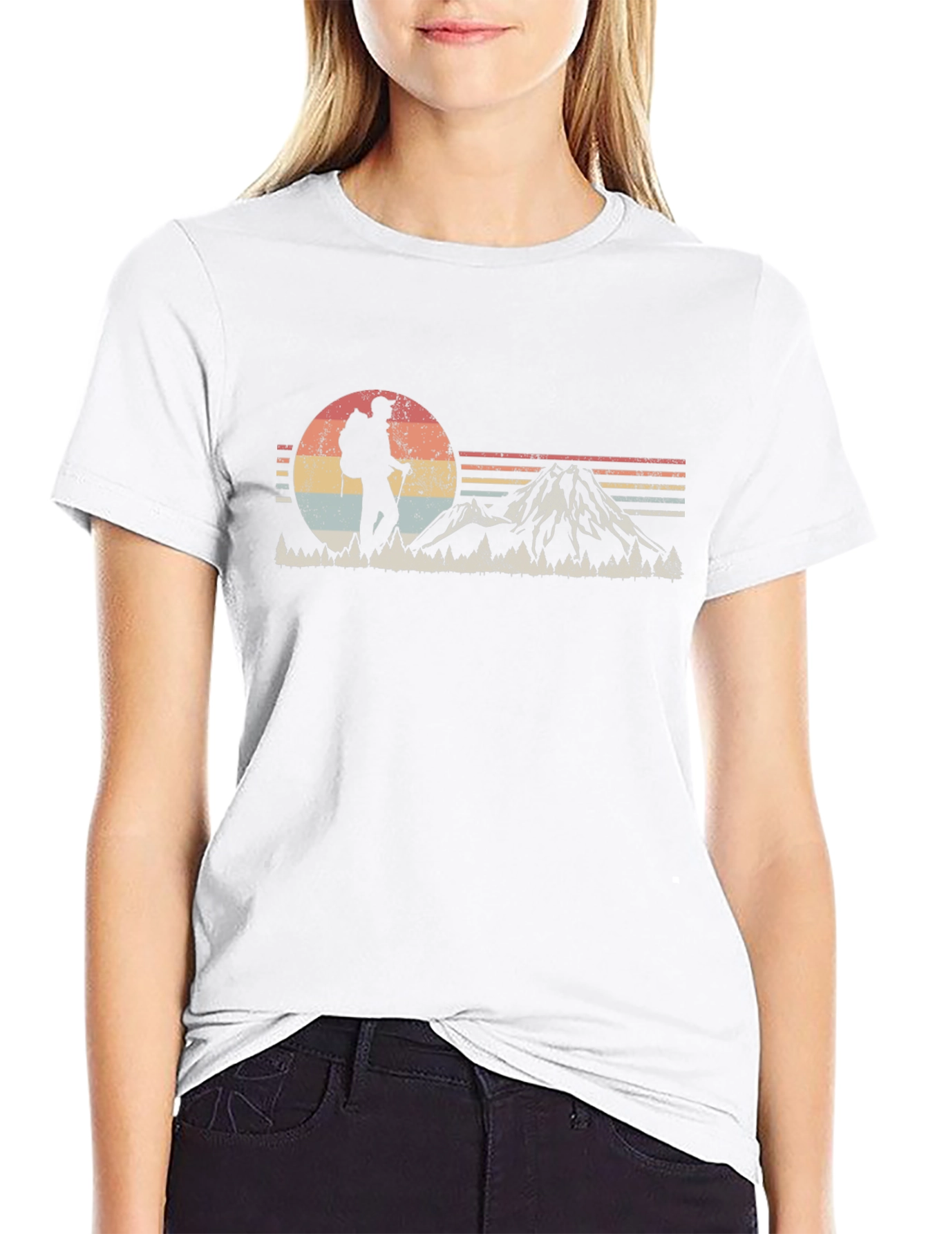 Retro Hiker T-Shirt - Mountain Adventure Tee