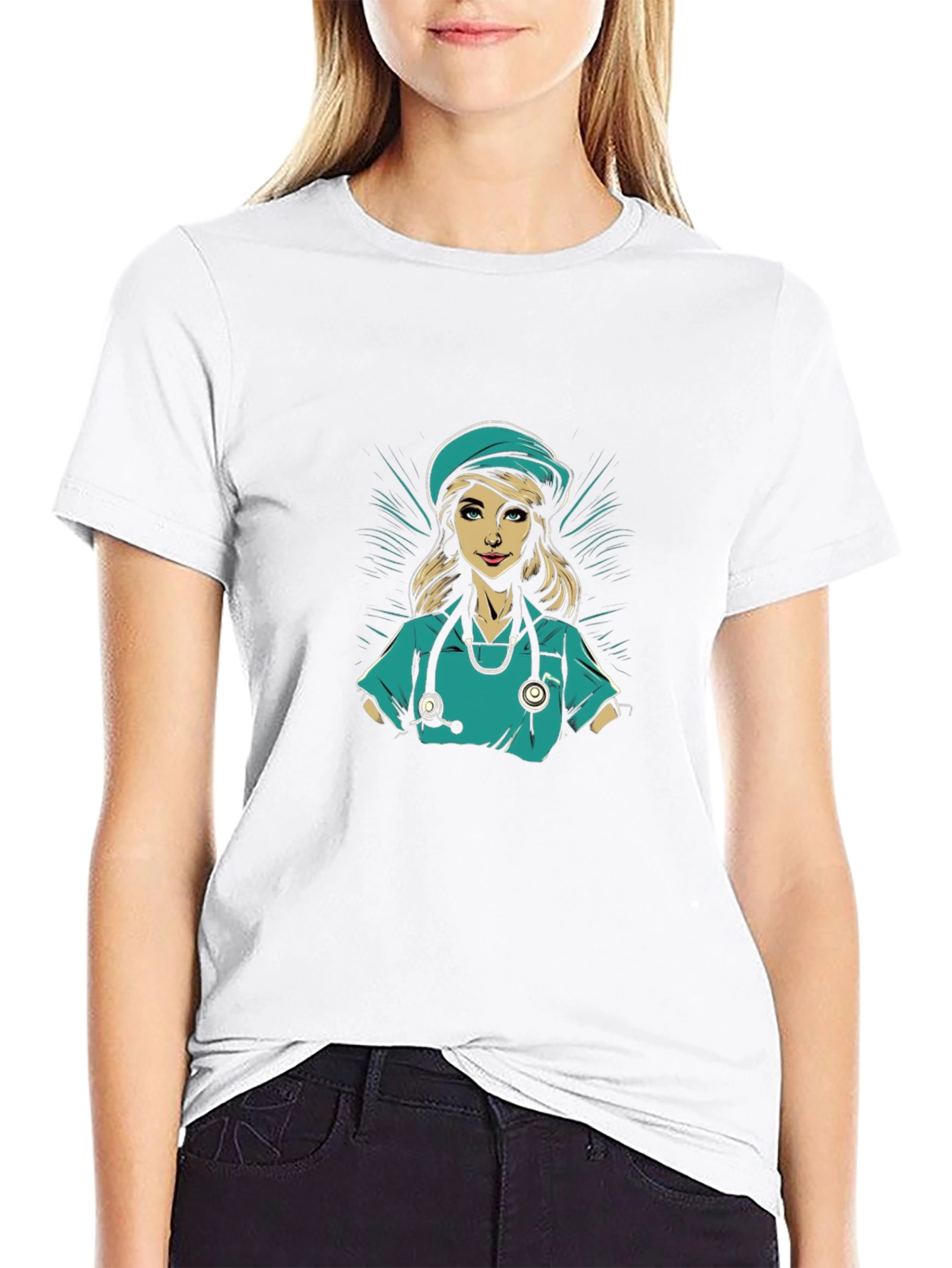Nurse Graphic T-Shirt - Black Cotton Tee