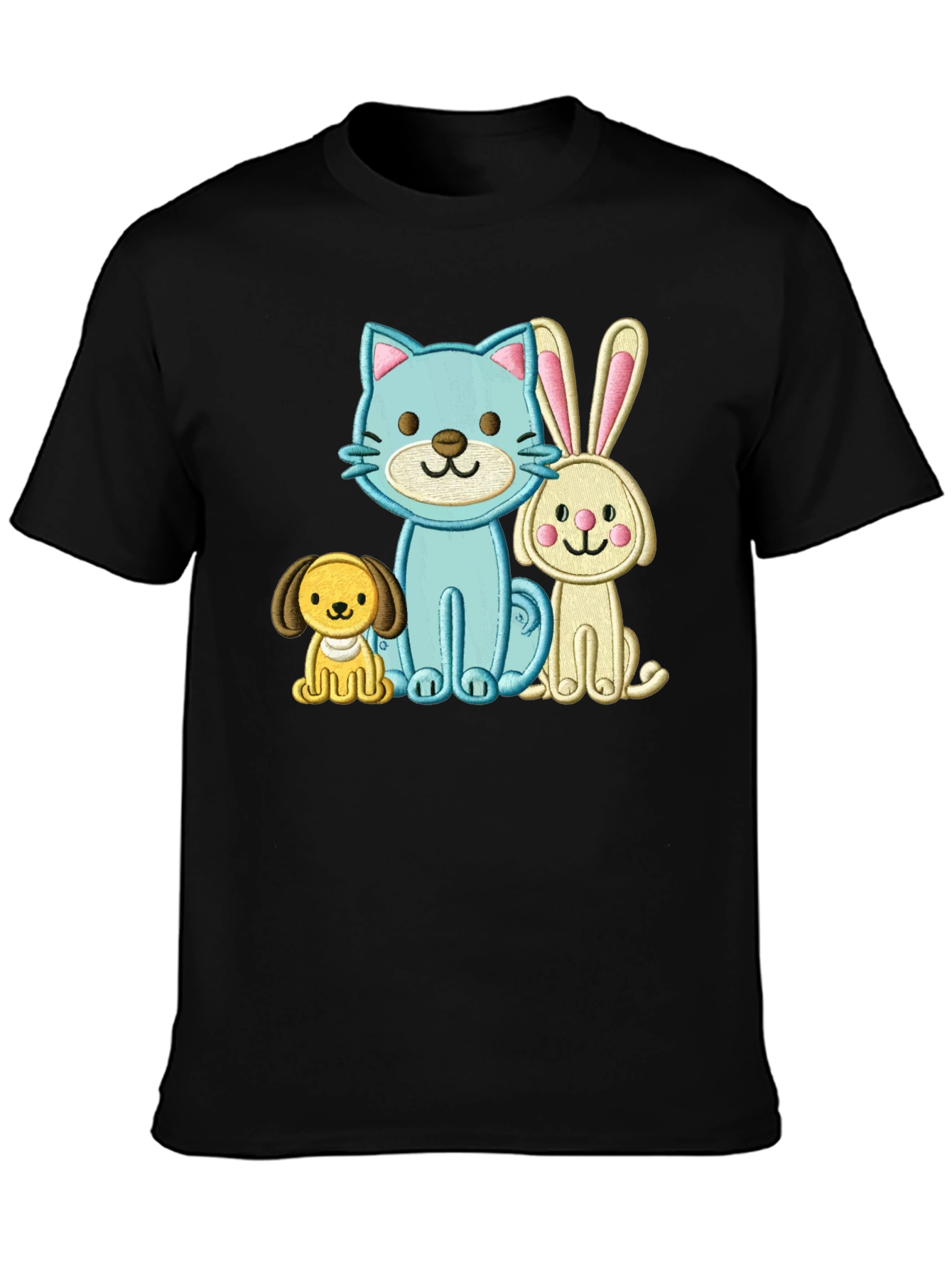Cute Cartoon Animals Embroidered T-Shirt