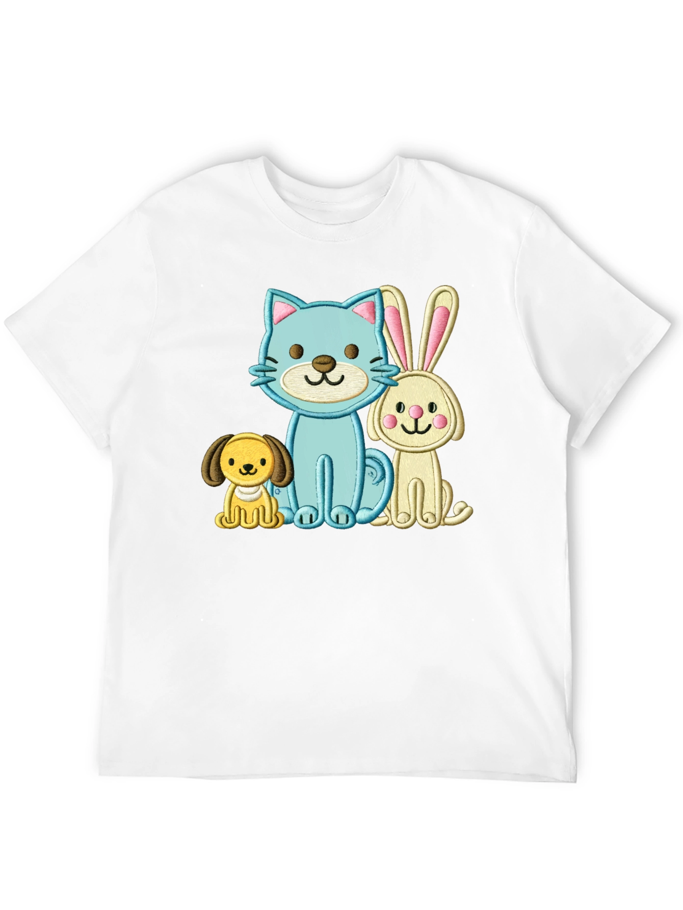 Cute Cartoon Animals Embroidered T-Shirt