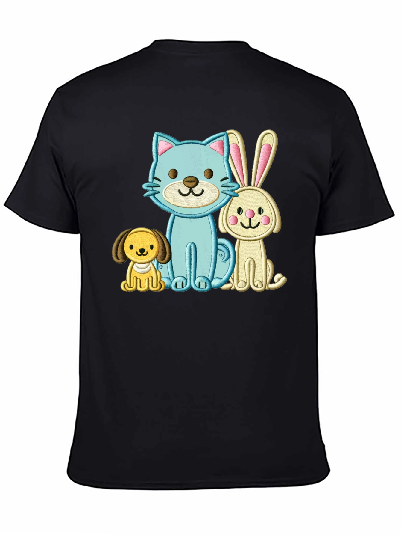 Cute Cartoon Animals Embroidered T-Shirt
