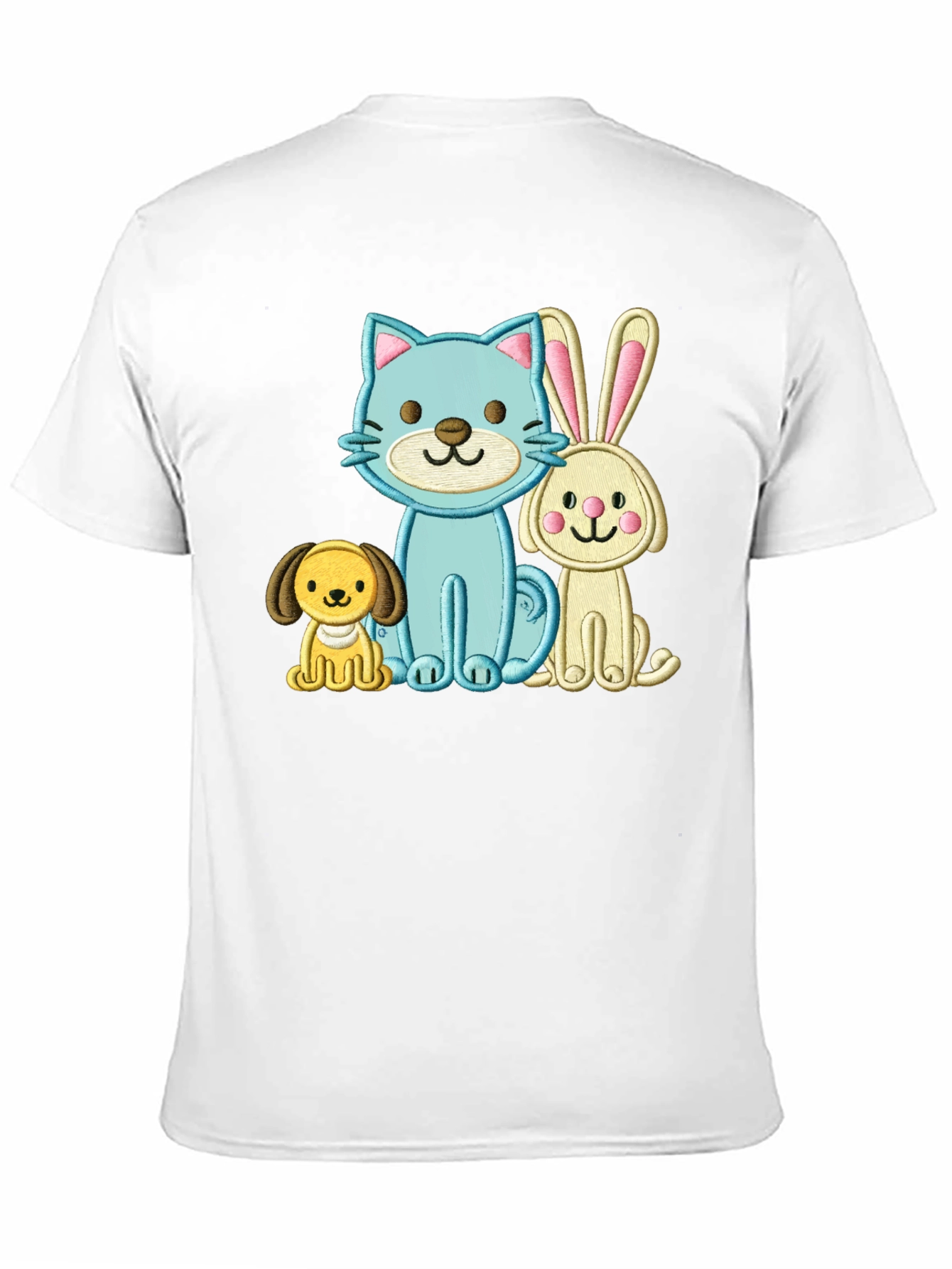 Cute Cartoon Animals Embroidered T-Shirt