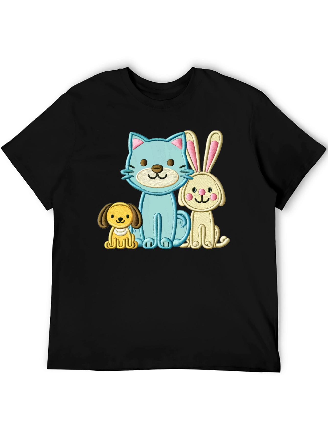 Cute Cartoon Animals Embroidered T-Shirt