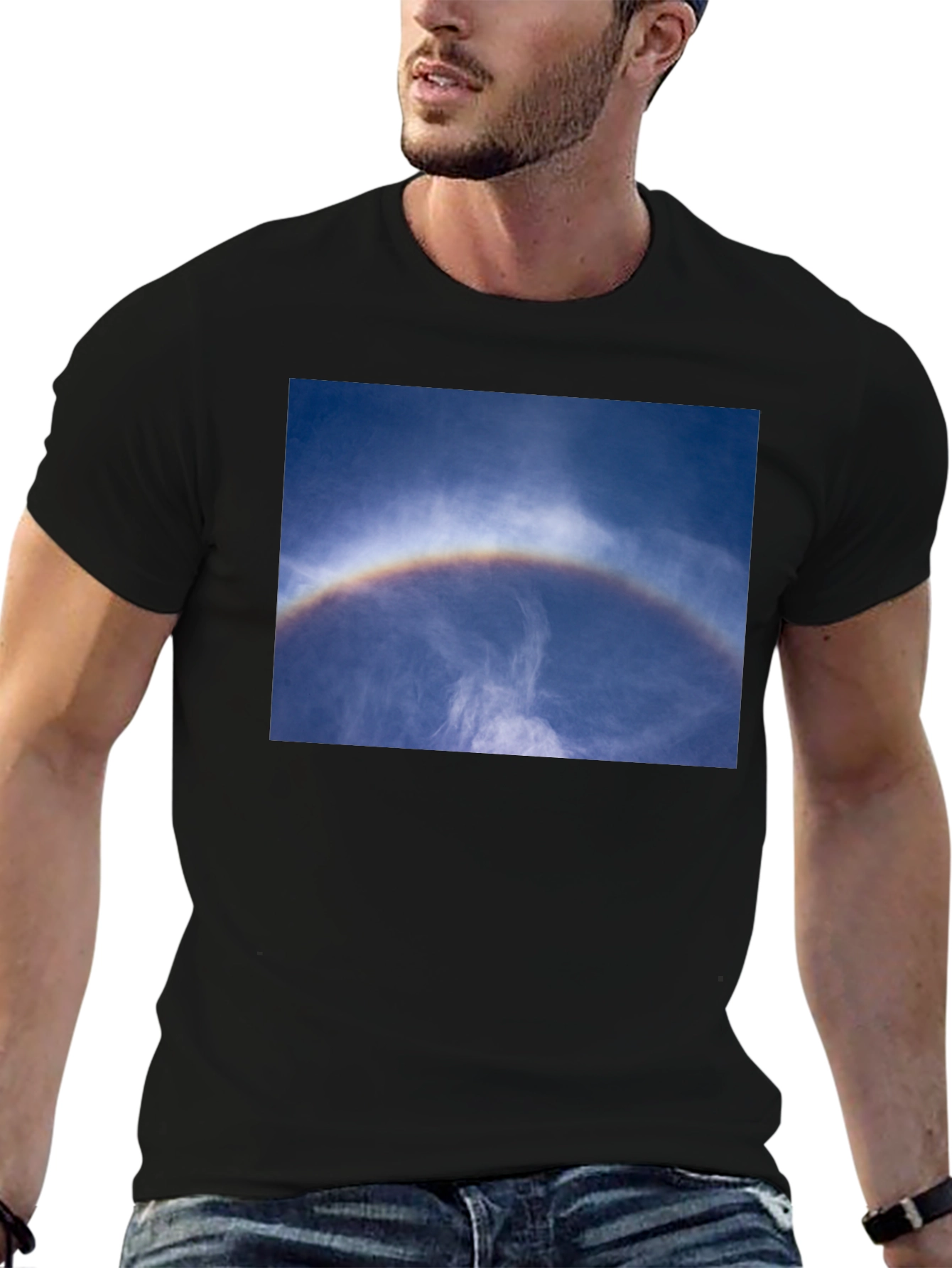 Halo Sky Graphic Black T-Shirt