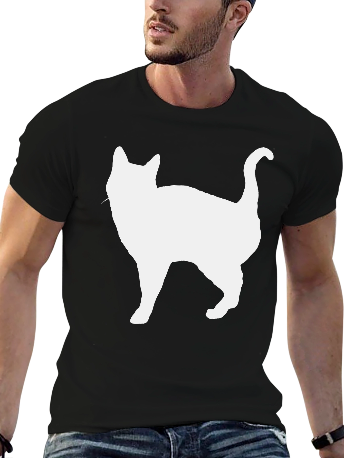 Cat Silhouette Black T-Shirt