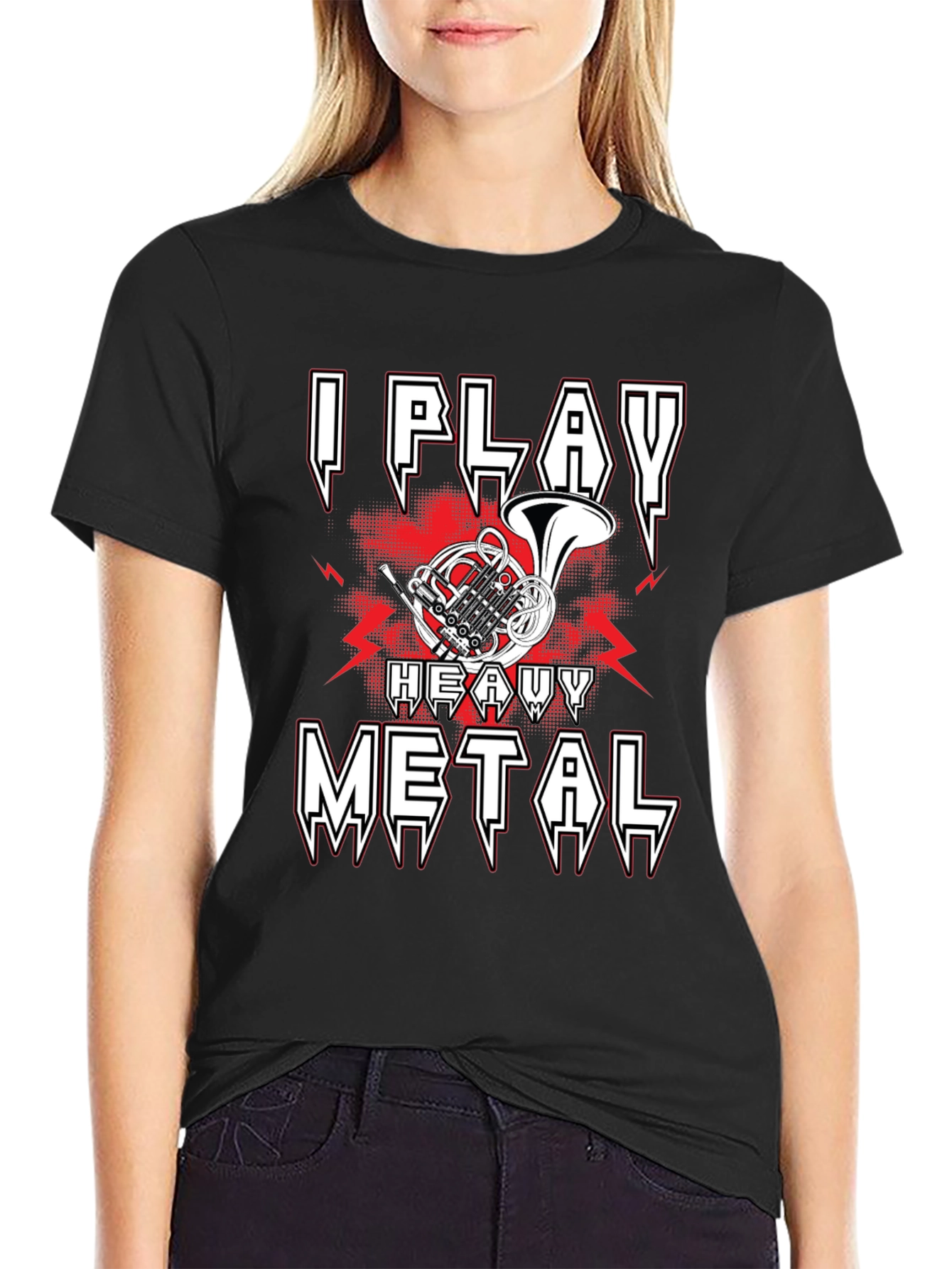 I Play Heavy Metal French Horn Music T-Shirt