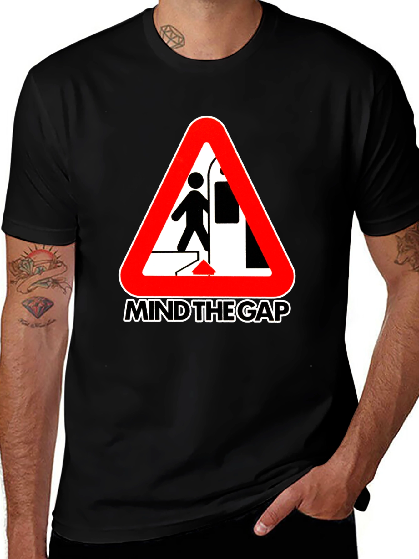 Mind the Gap Graphic Tee - Subway Hazard Design
