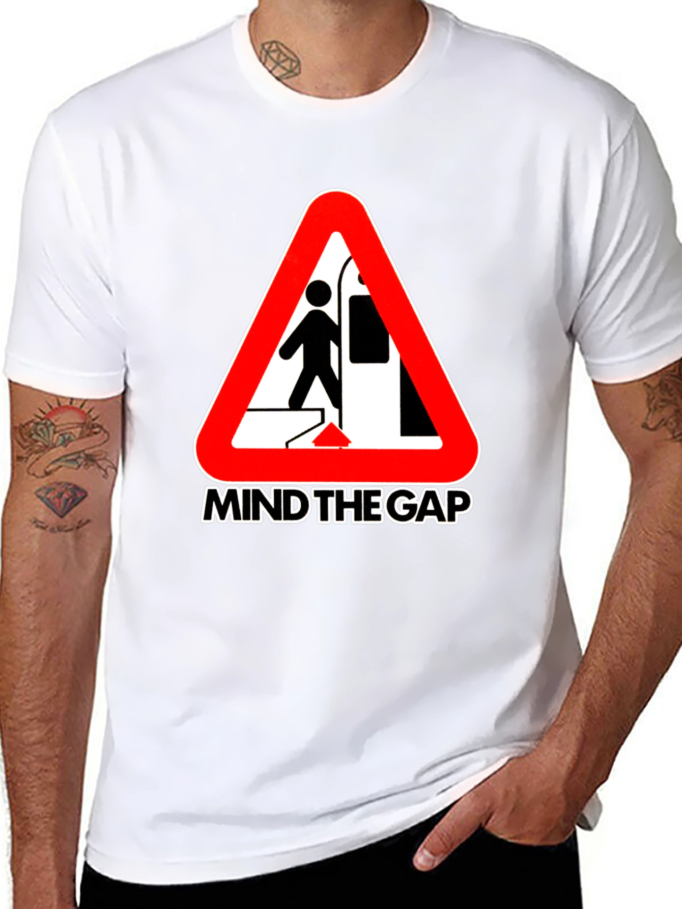 Mind the Gap Graphic Tee - Subway Hazard Design