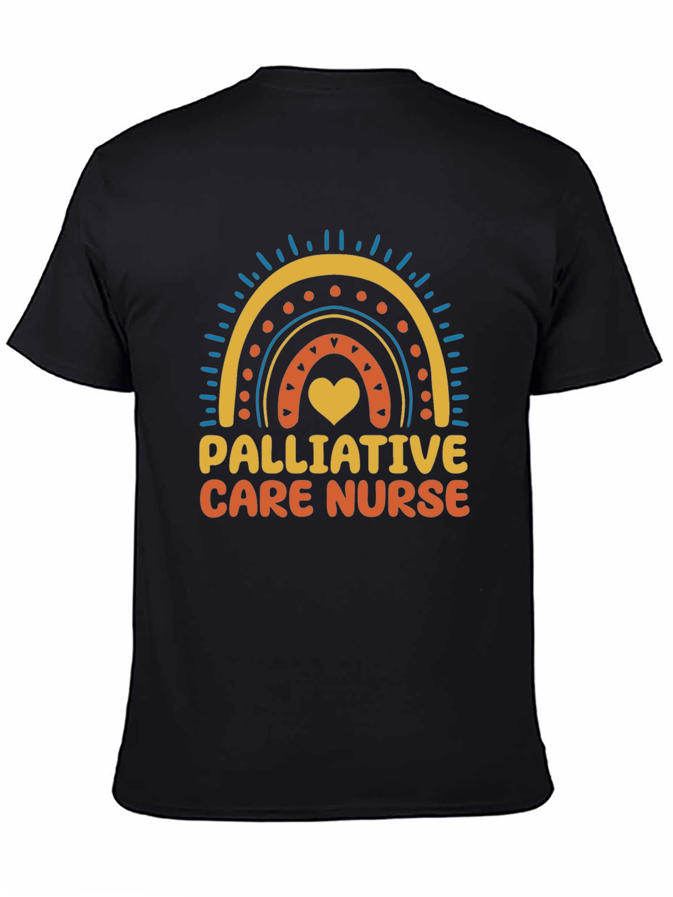 Palliative Care Nurse Rainbow Heart T-Shirt