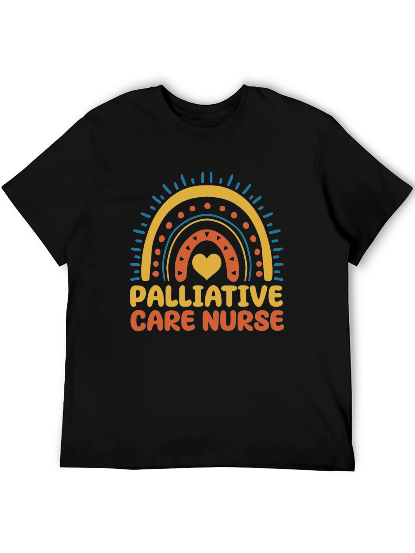 Palliative Care Nurse Rainbow Heart T-Shirt