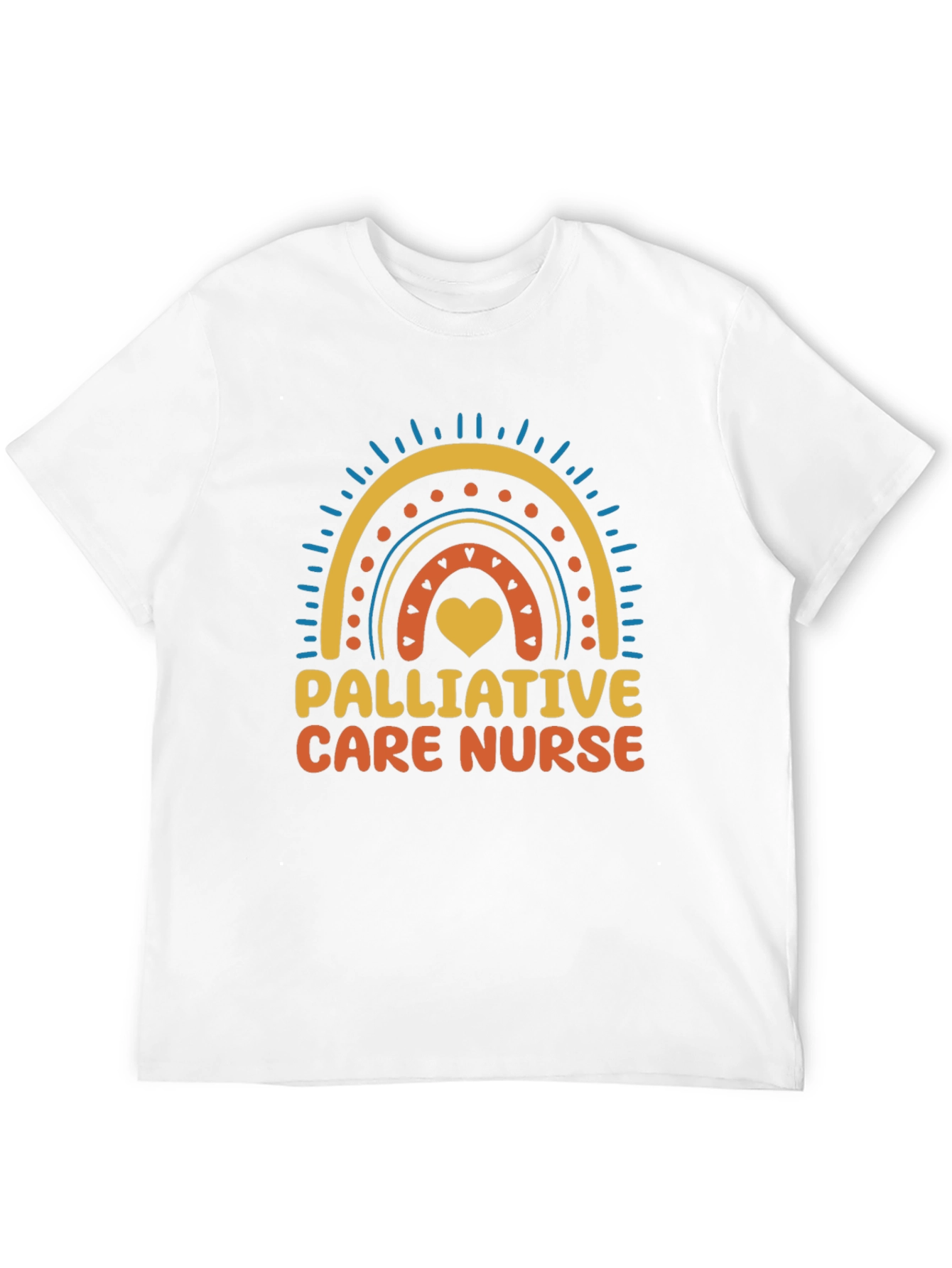 Palliative Care Nurse Rainbow Heart T-Shirt