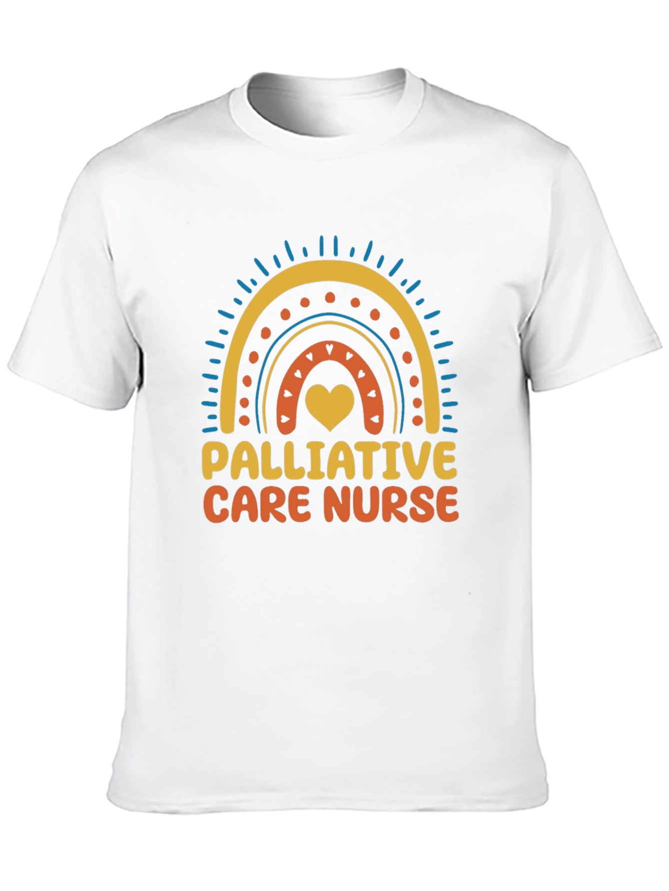 Palliative Care Nurse Rainbow Heart T-Shirt