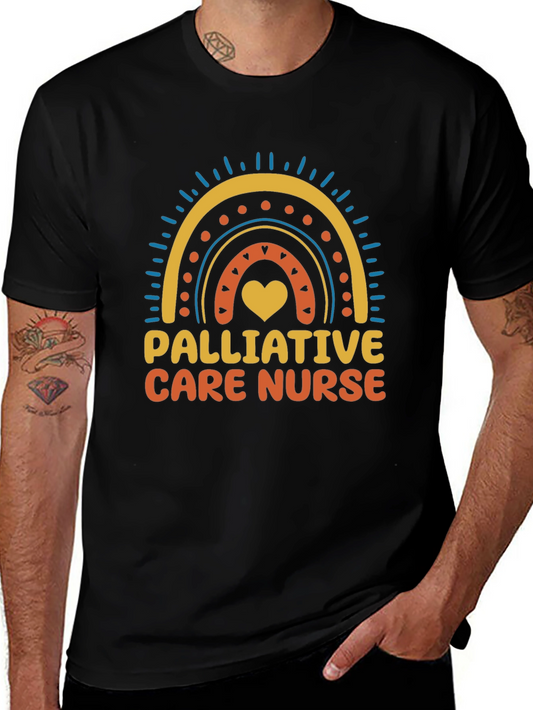 Palliative Care Nurse Rainbow Heart T-Shirt
