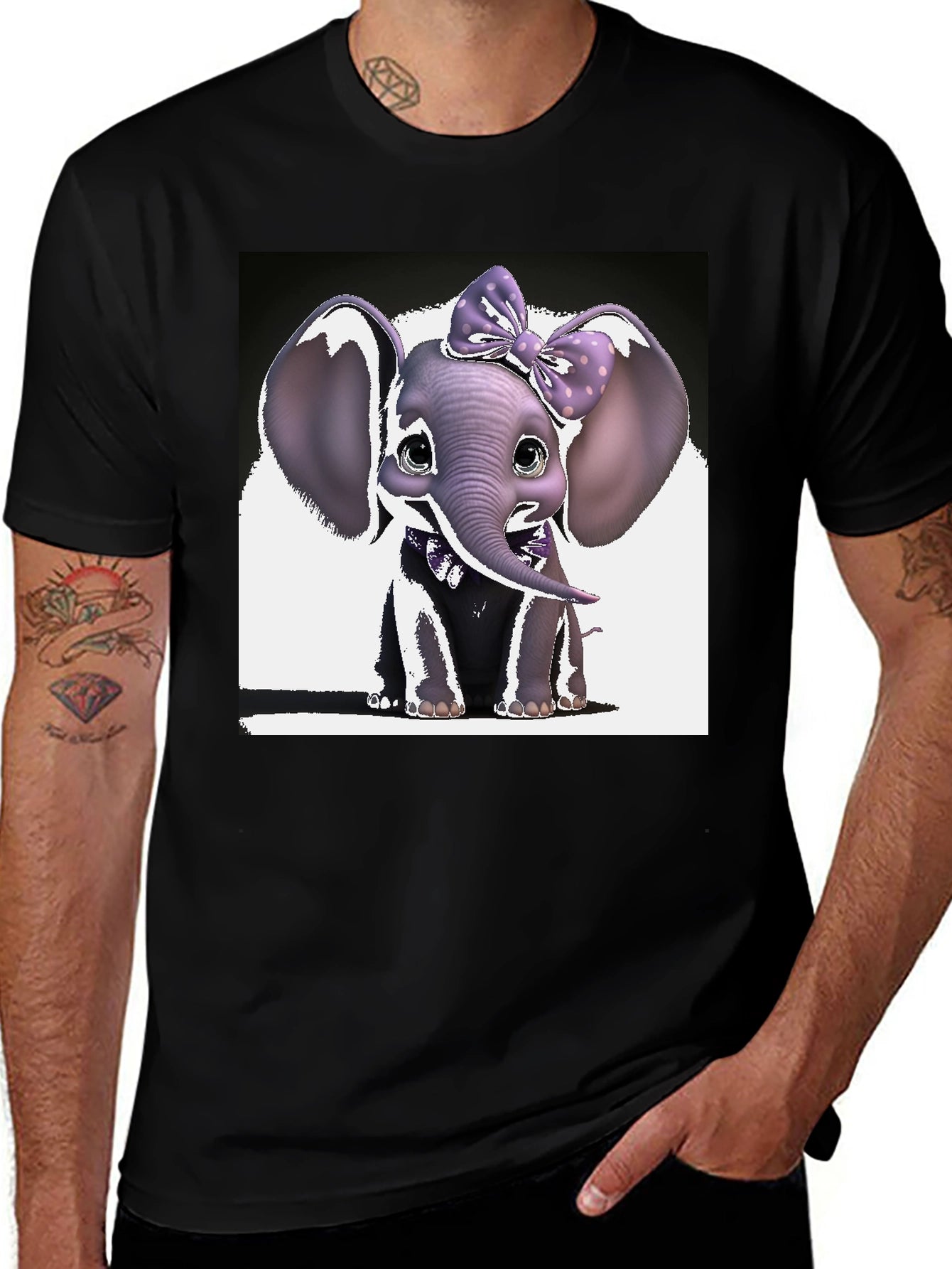 Cute Elephant Bow T-Shirt