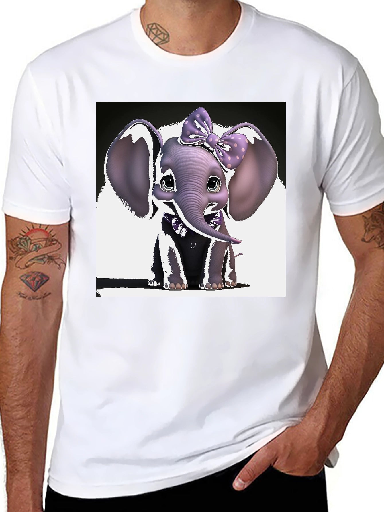 Cute Elephant Bow T-Shirt