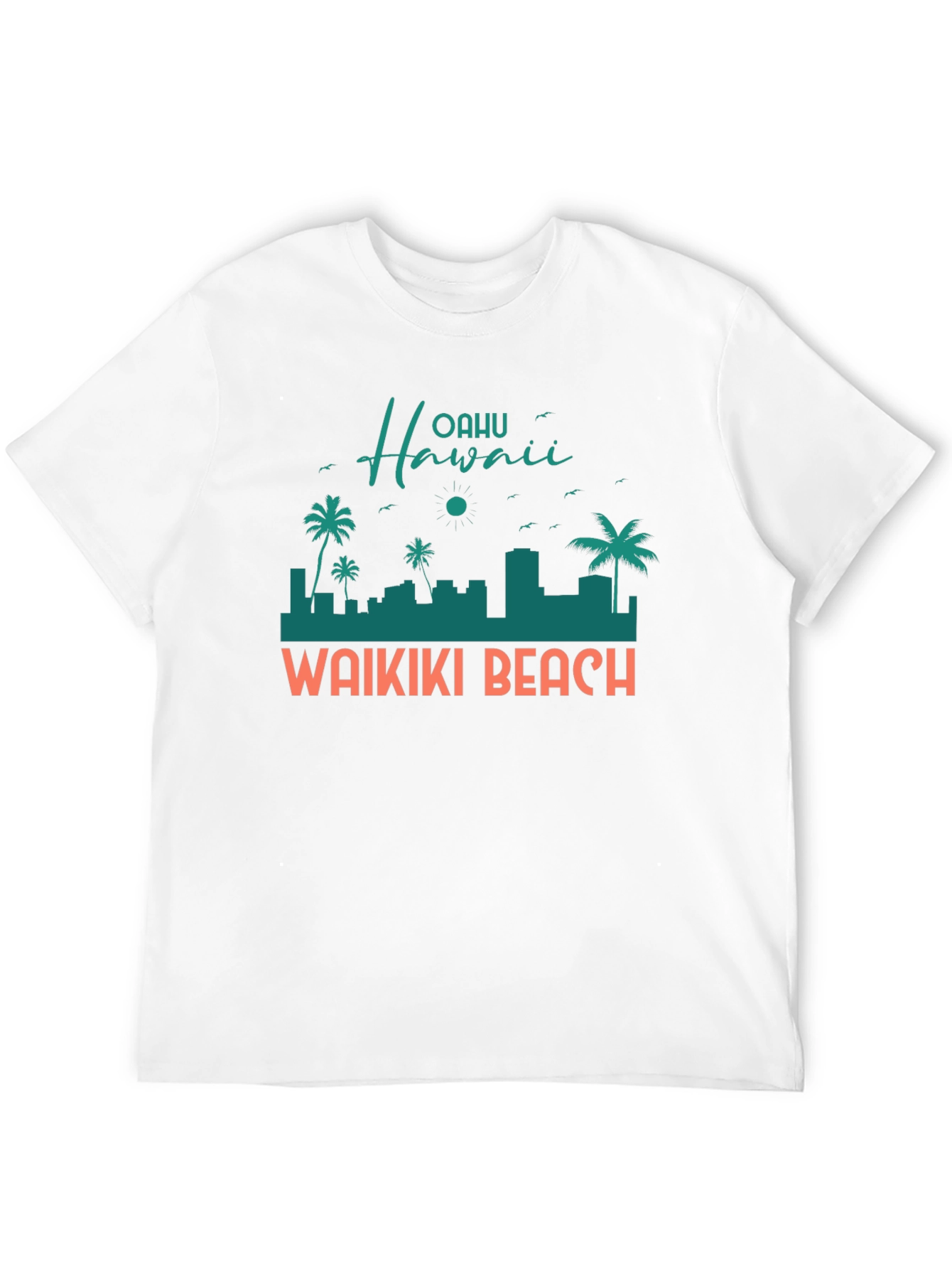 Oahu Hawaii Waikiki Beach Graphic T-Shirt