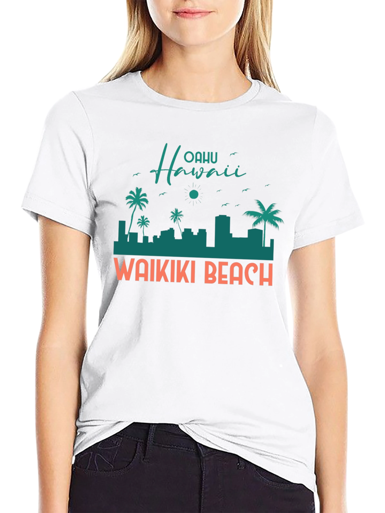 Oahu Hawaii Waikiki Beach Graphic T-Shirt