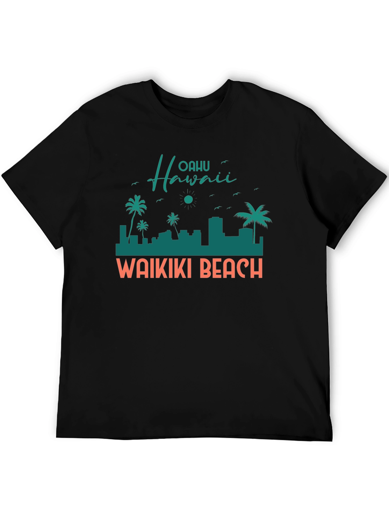 Oahu Hawaii Waikiki Beach Graphic T-Shirt