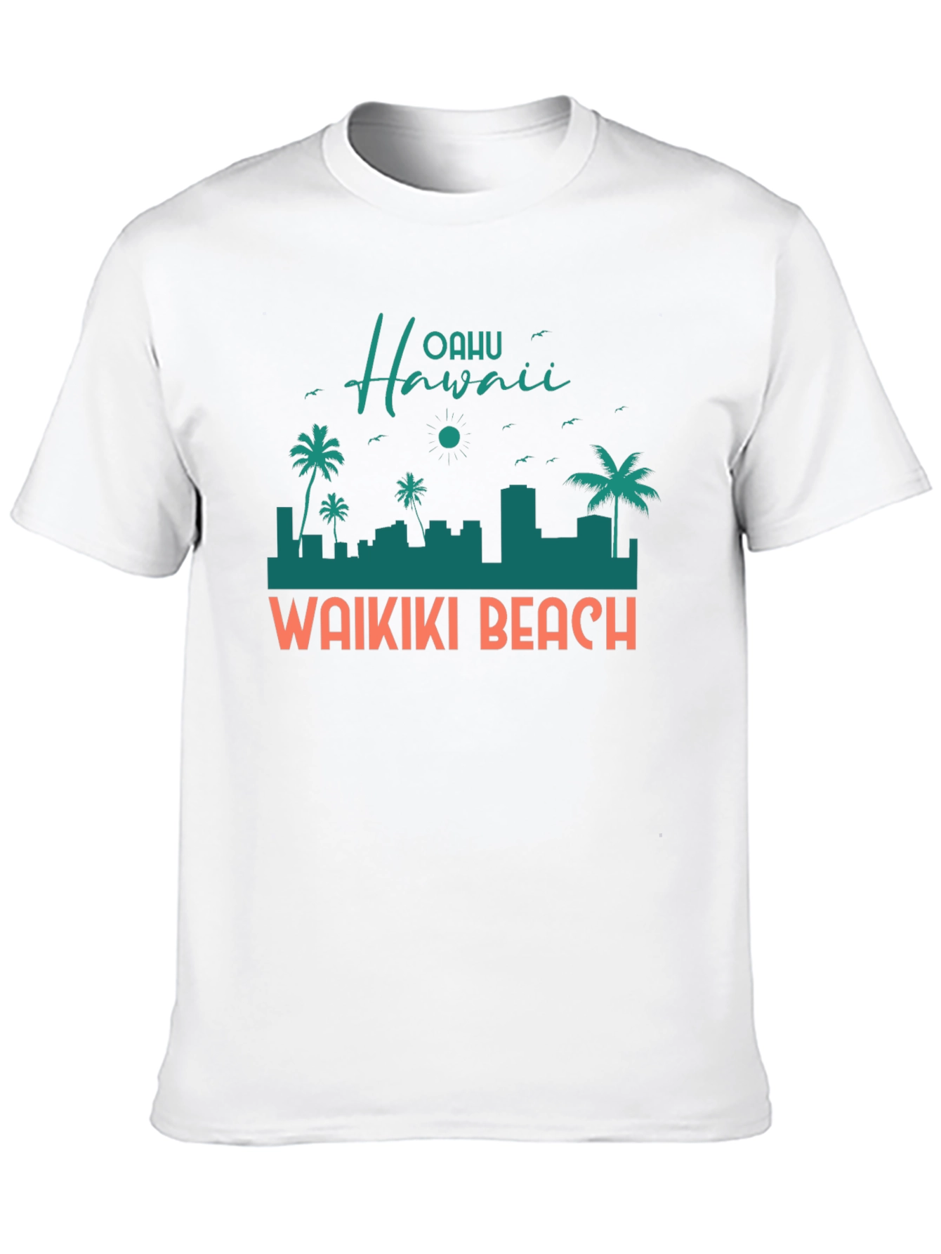 Oahu Hawaii Waikiki Beach Graphic T-Shirt