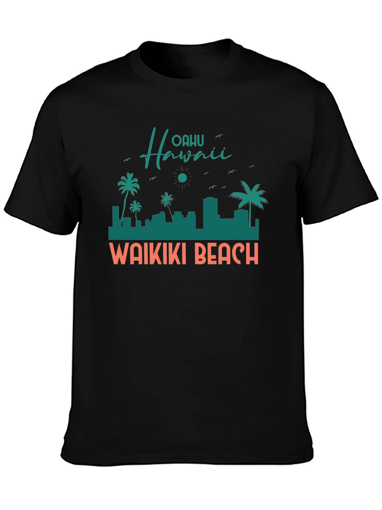 Oahu Hawaii Waikiki Beach Graphic T-Shirt