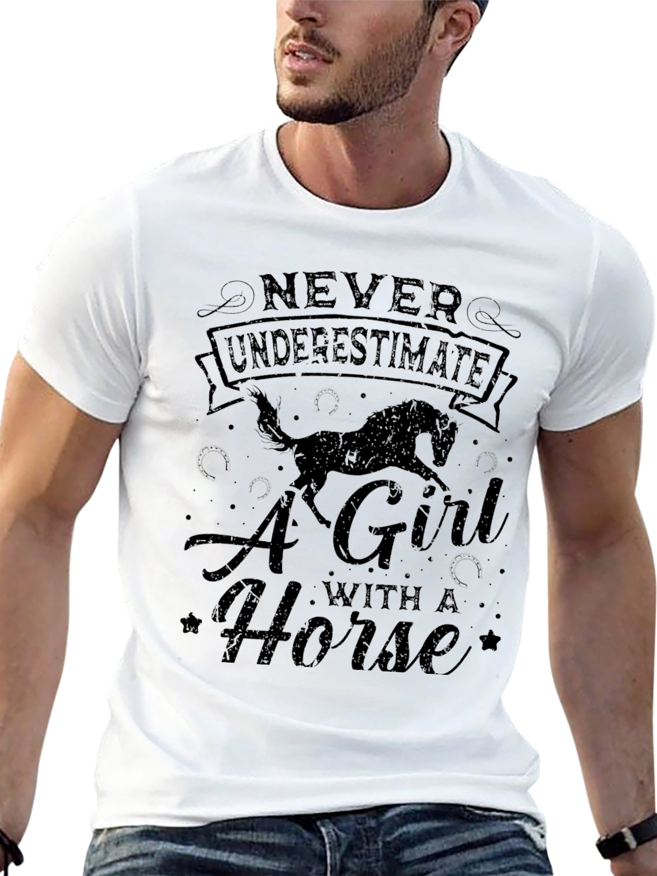 Never Underestimate A Girl with a Horse T-Shirt