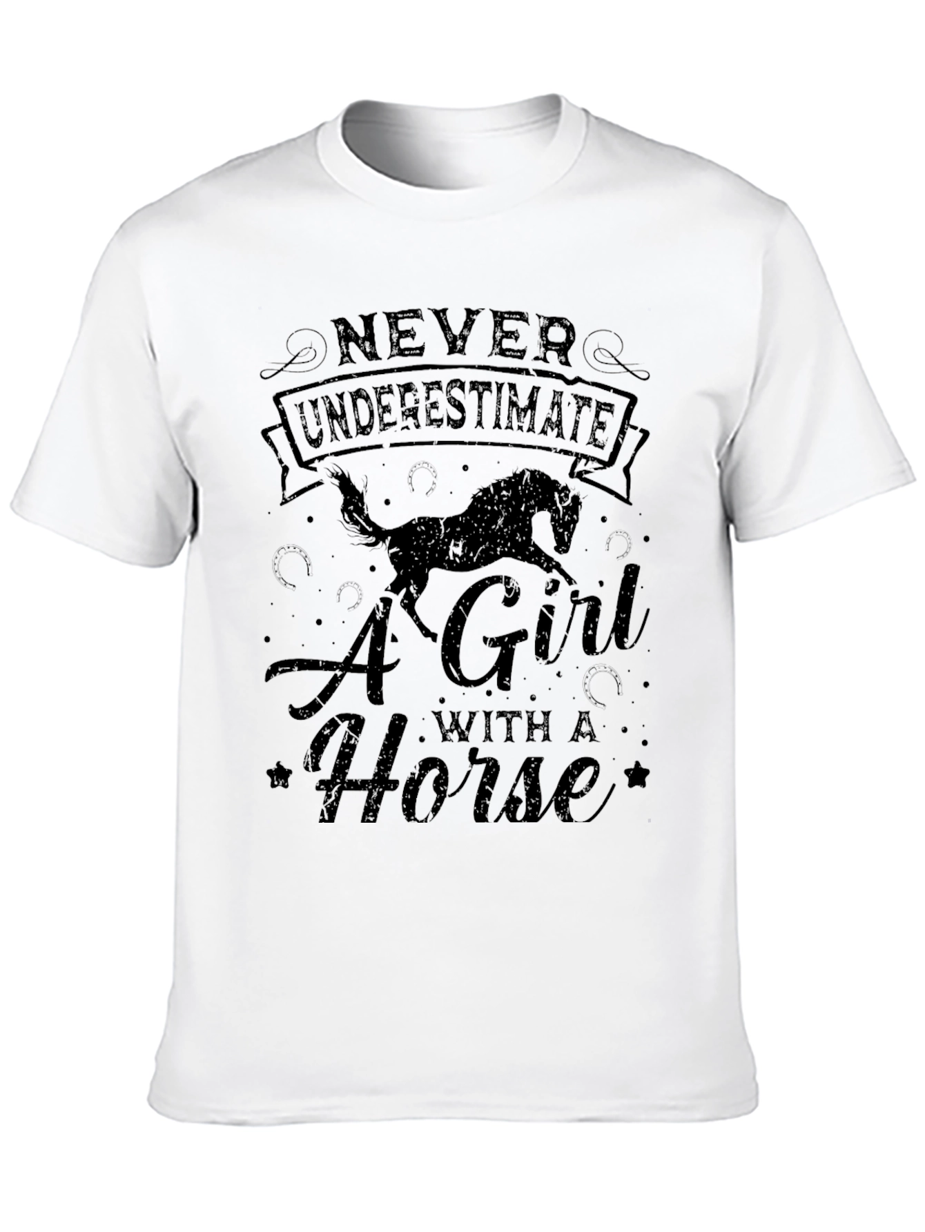 Never Underestimate A Girl with a Horse T-Shirt
