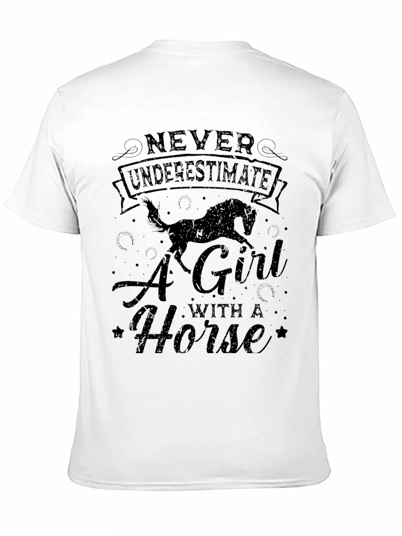 Never Underestimate A Girl with a Horse T-Shirt