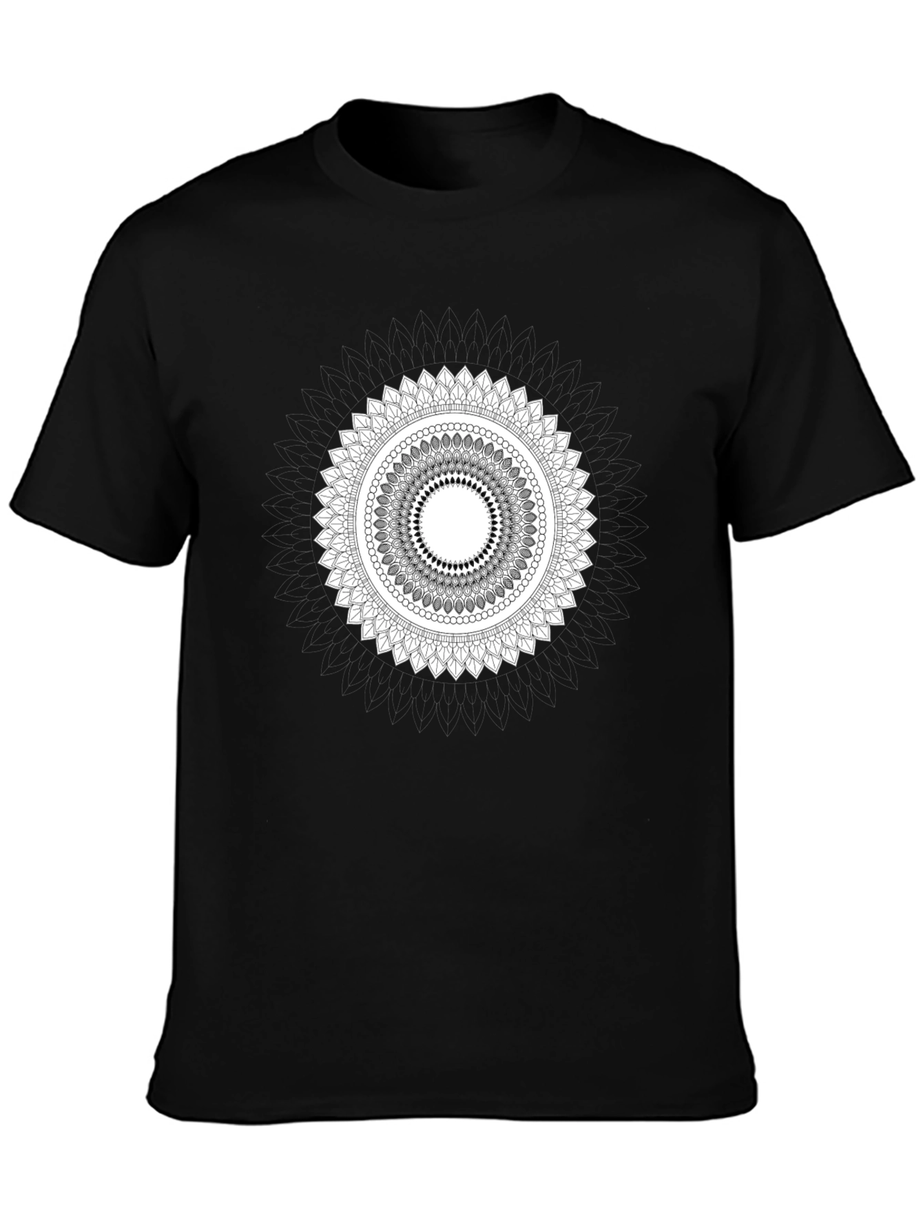 Mandala Graphic Print Black T-Shirt for Men