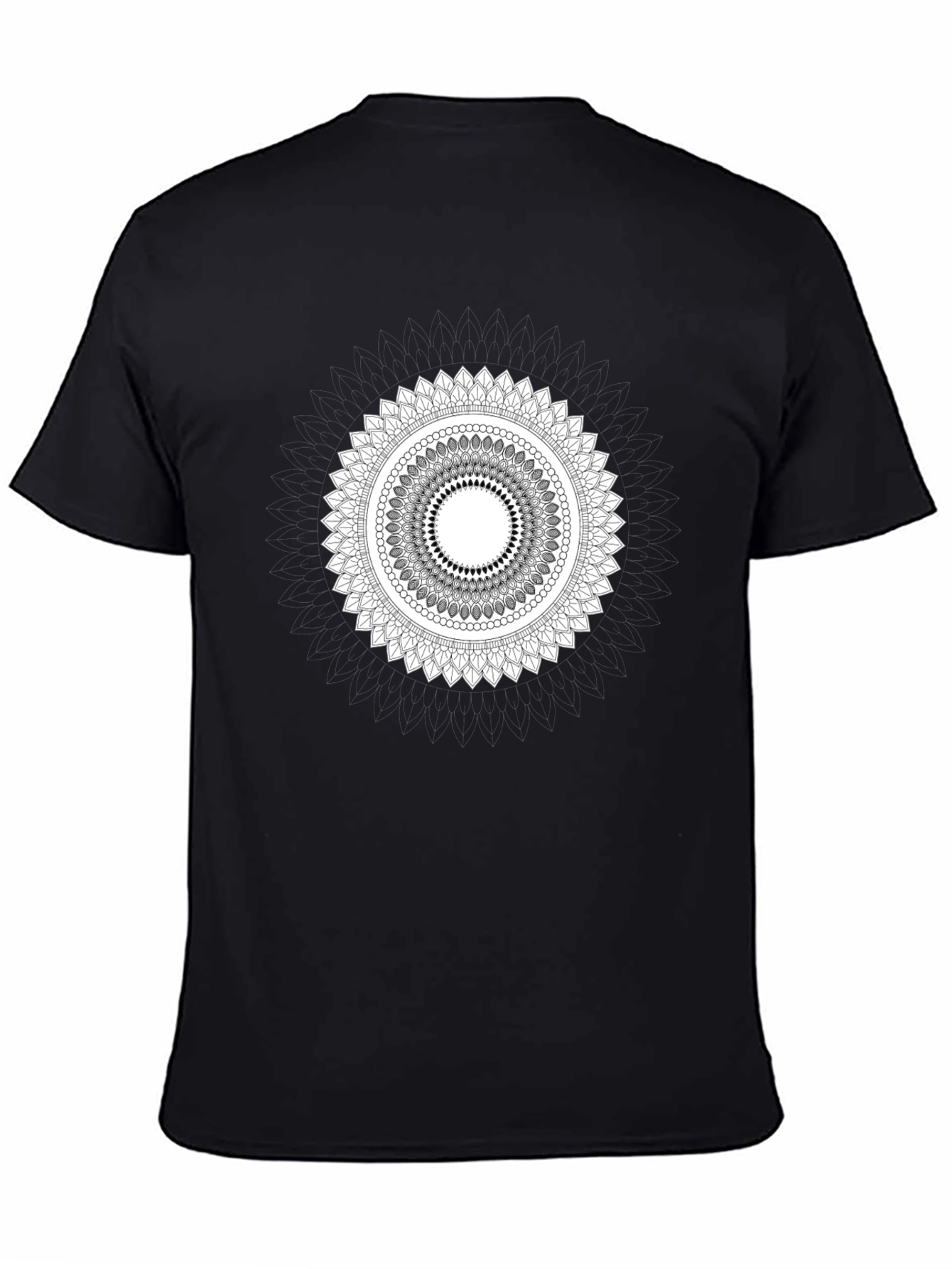 Mandala Graphic Print Black T-Shirt for Men