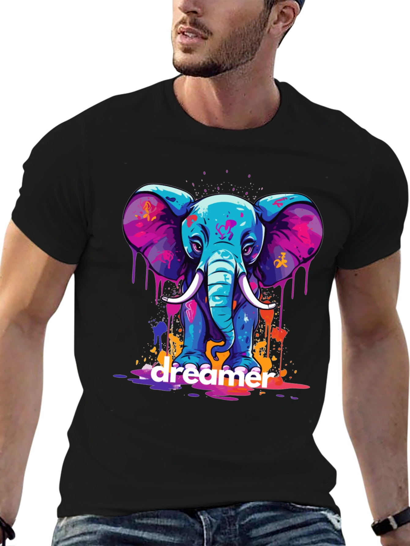 Dreamer Elephant Graphic Tee - Bold Style!