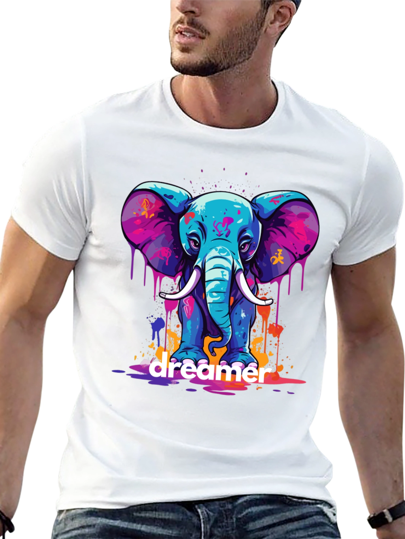 Dreamer Elephant Graphic Tee - Bold Style!