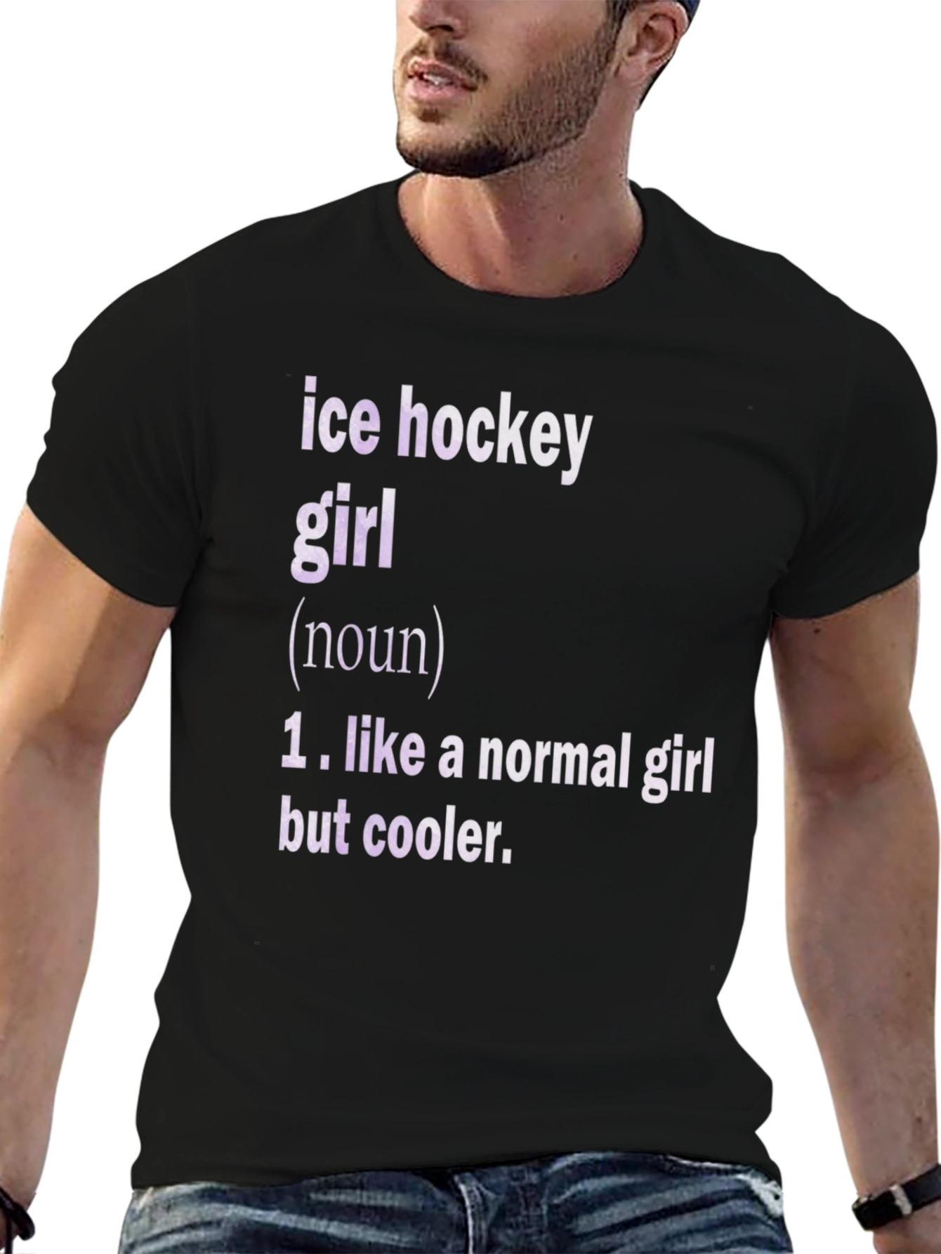 Ice Hockey Girl T-Shirt - Cool Definition Tee